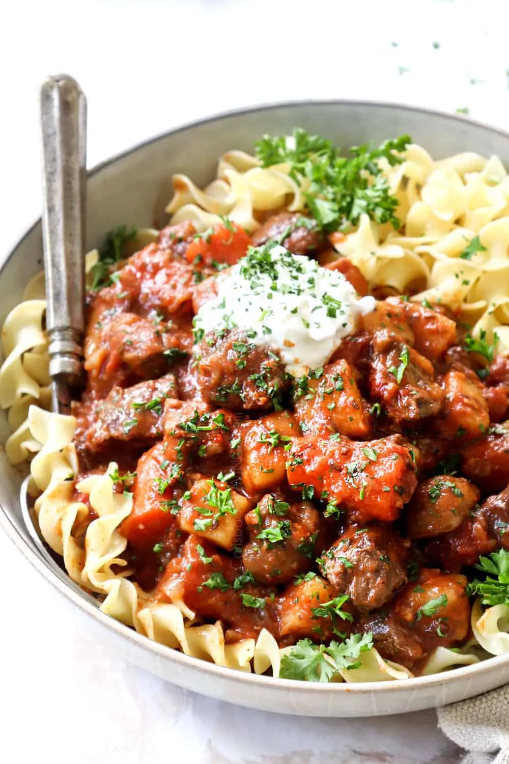 Red Wine Goulash with Noodles