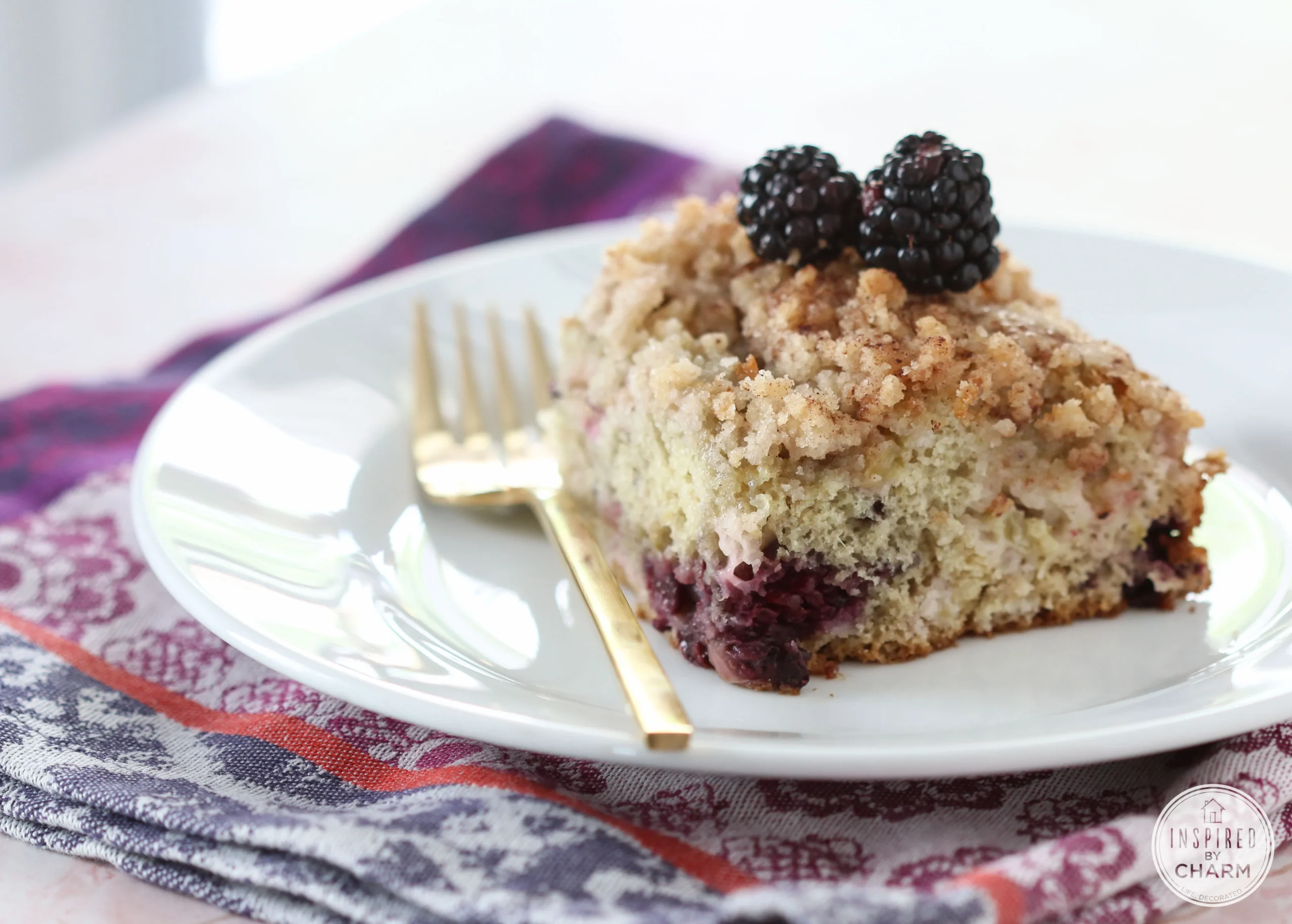 Rhubarb Loaf Cake with Blackberries