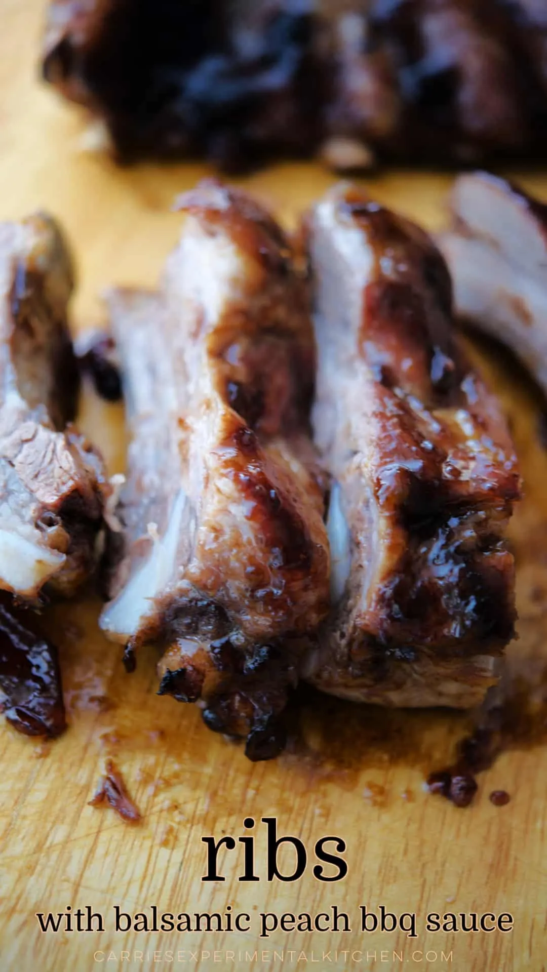 Ribs with Balsamic Peach BBQ Sauce