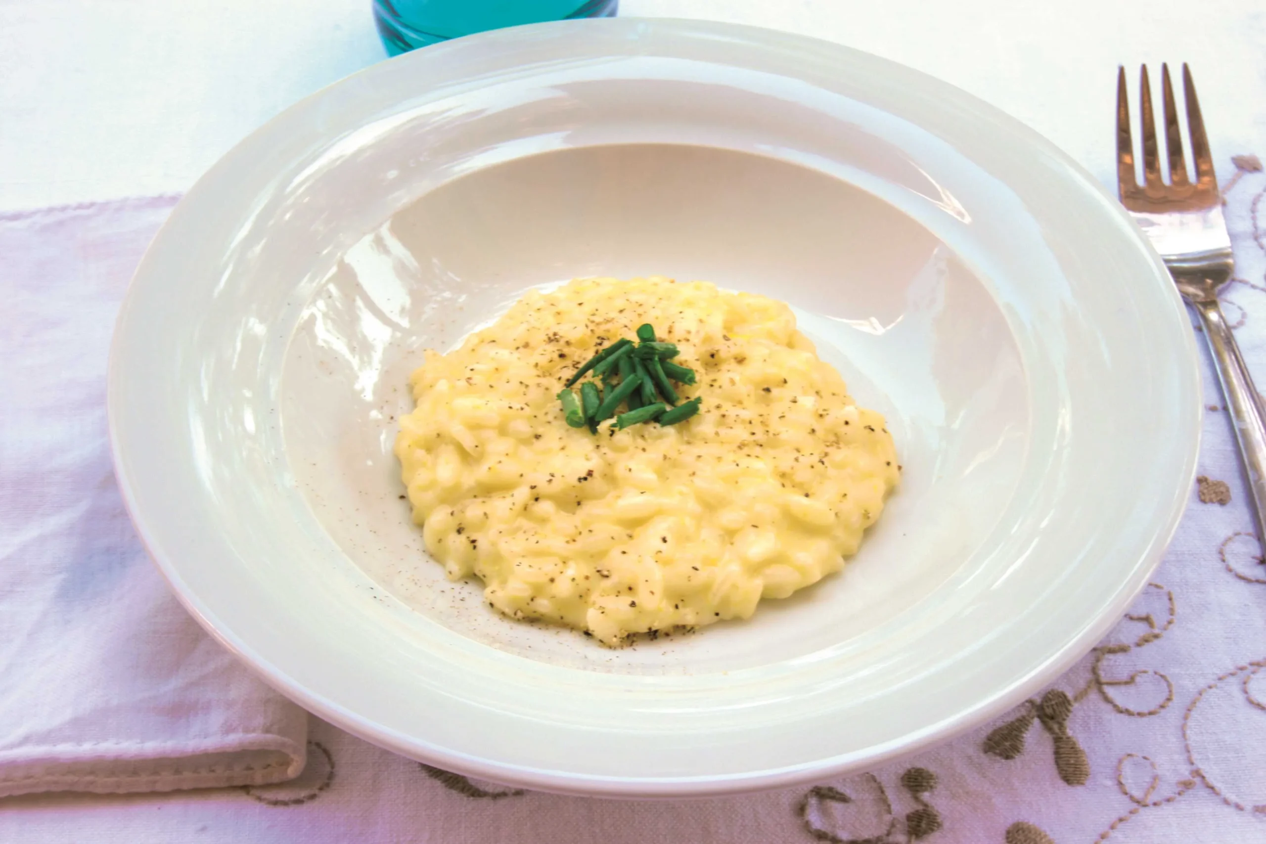 Risotto con Pesce Gatto e Erba Cipollina