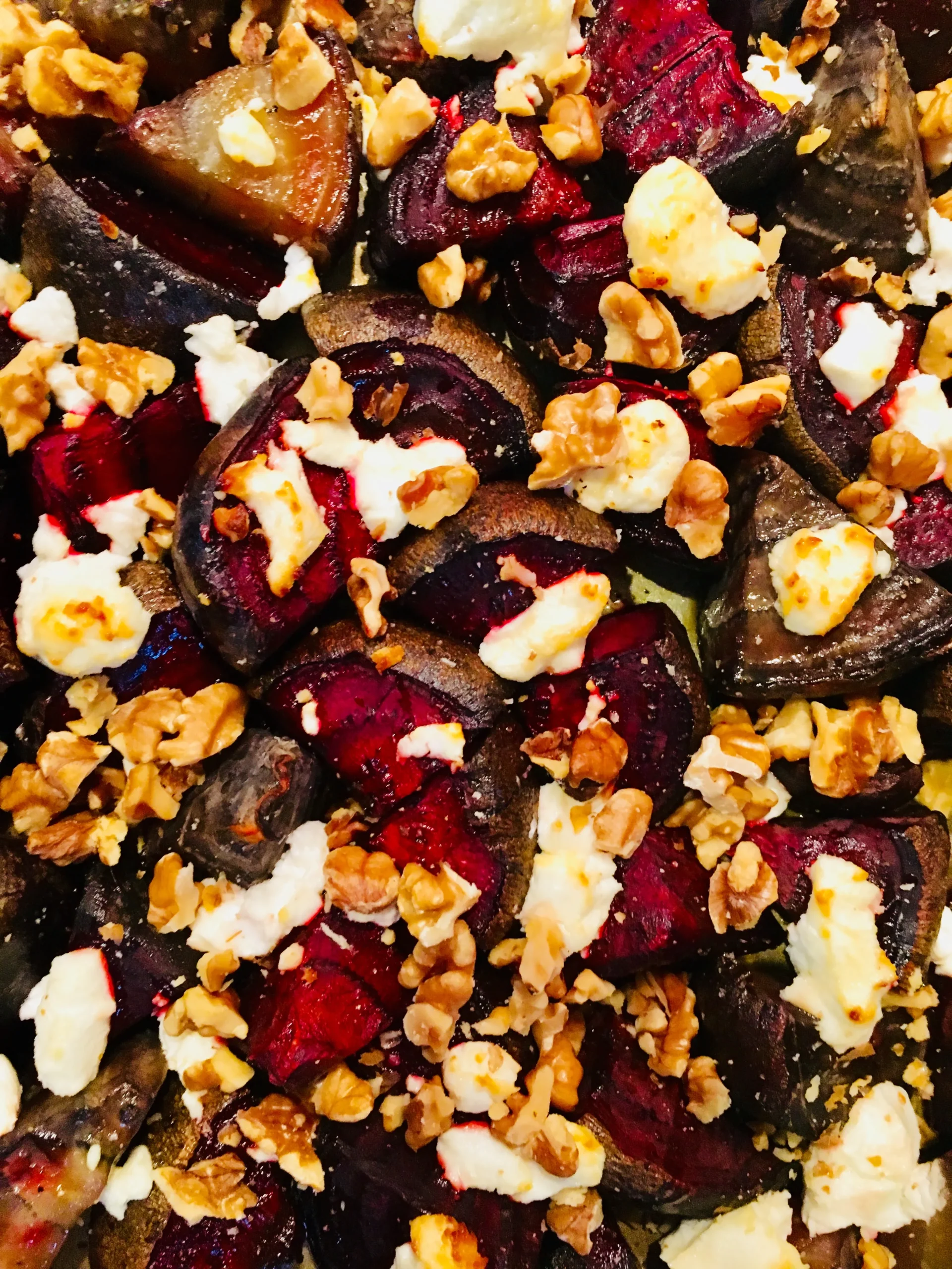 Roast Beetroot with Baby Chard, Goat's Cheese and Walnuts