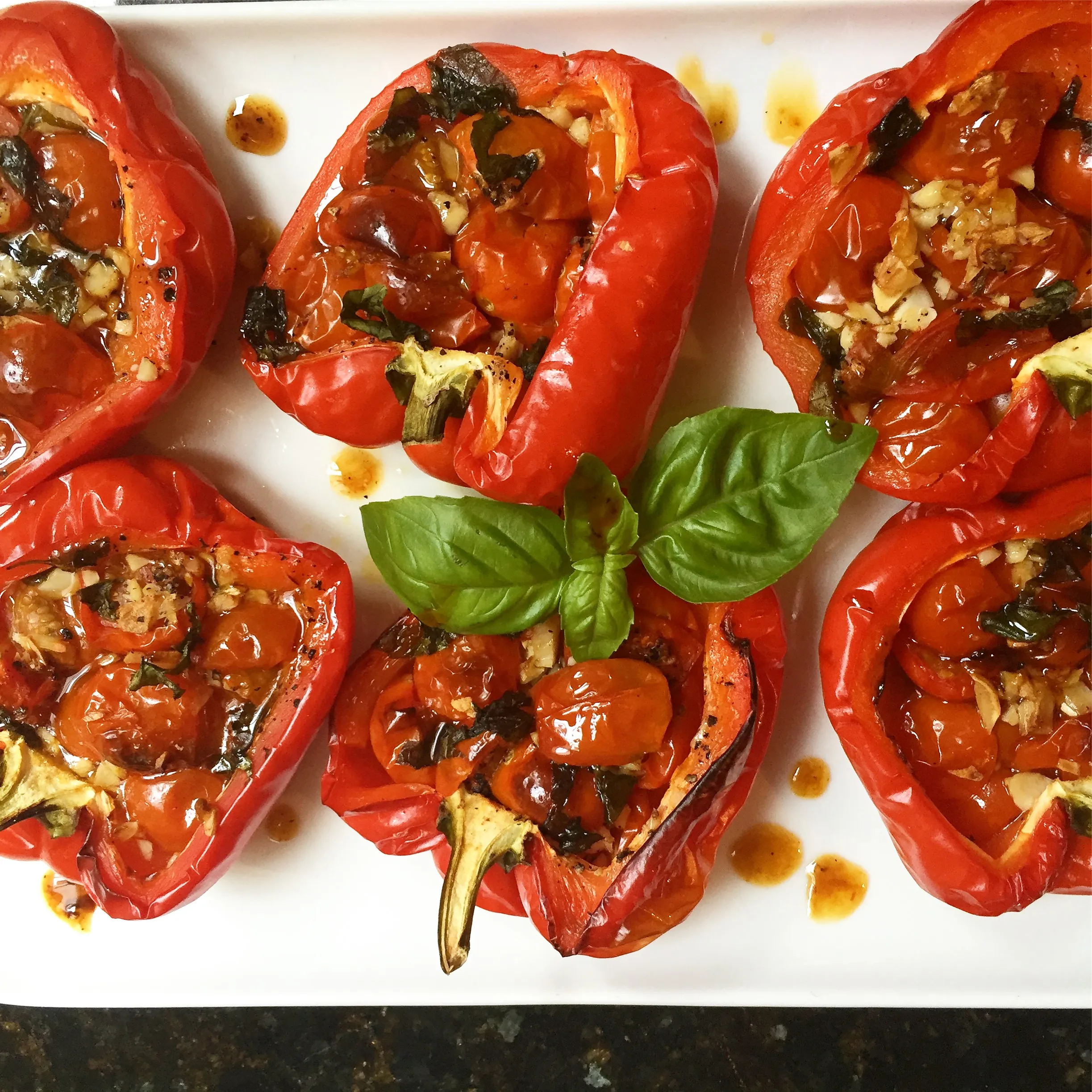 Roast Peppers Stuffed with Mushrooms