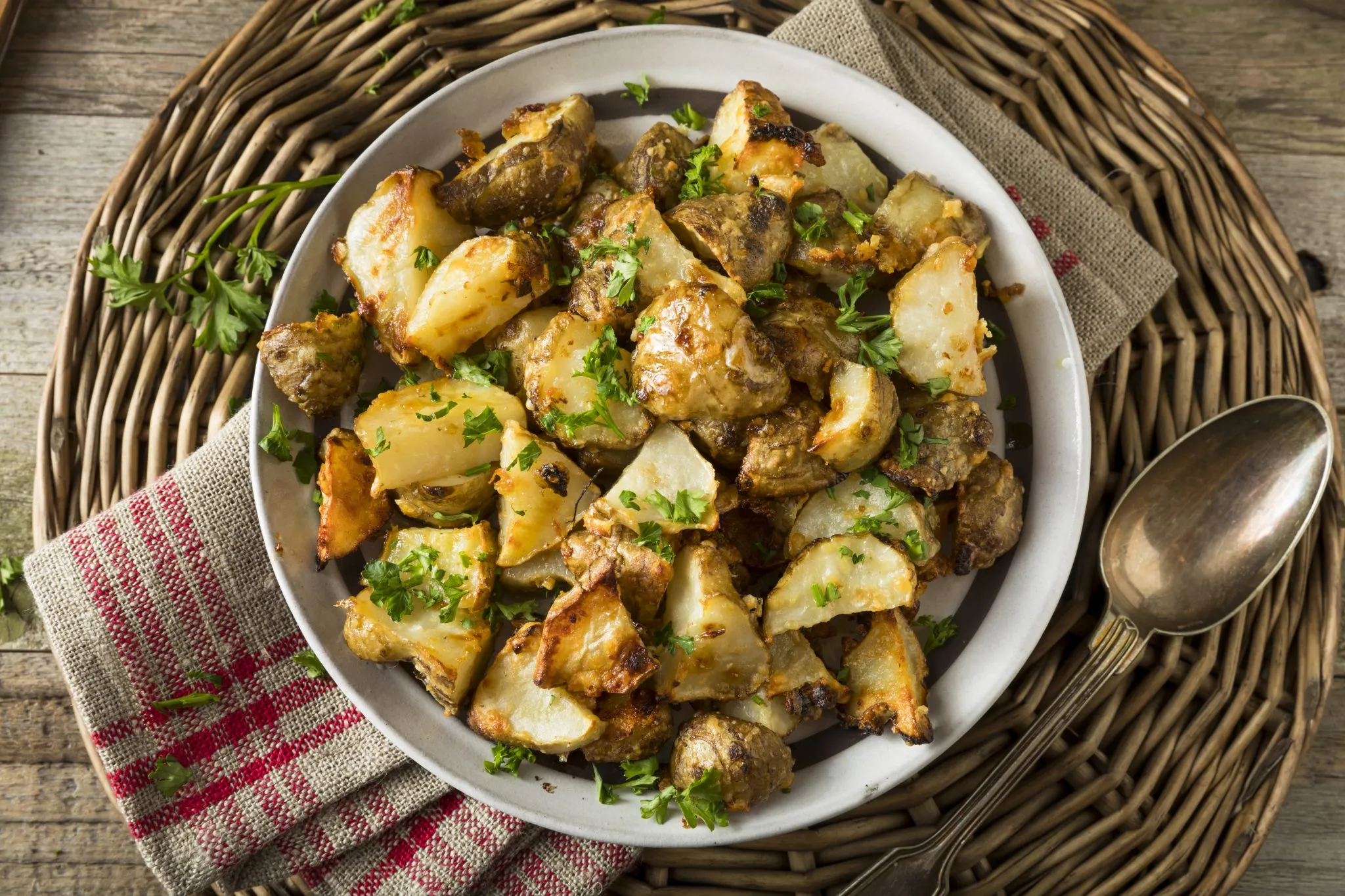 Roast Potatoes with Artichokes, Mushrooms, and Olives