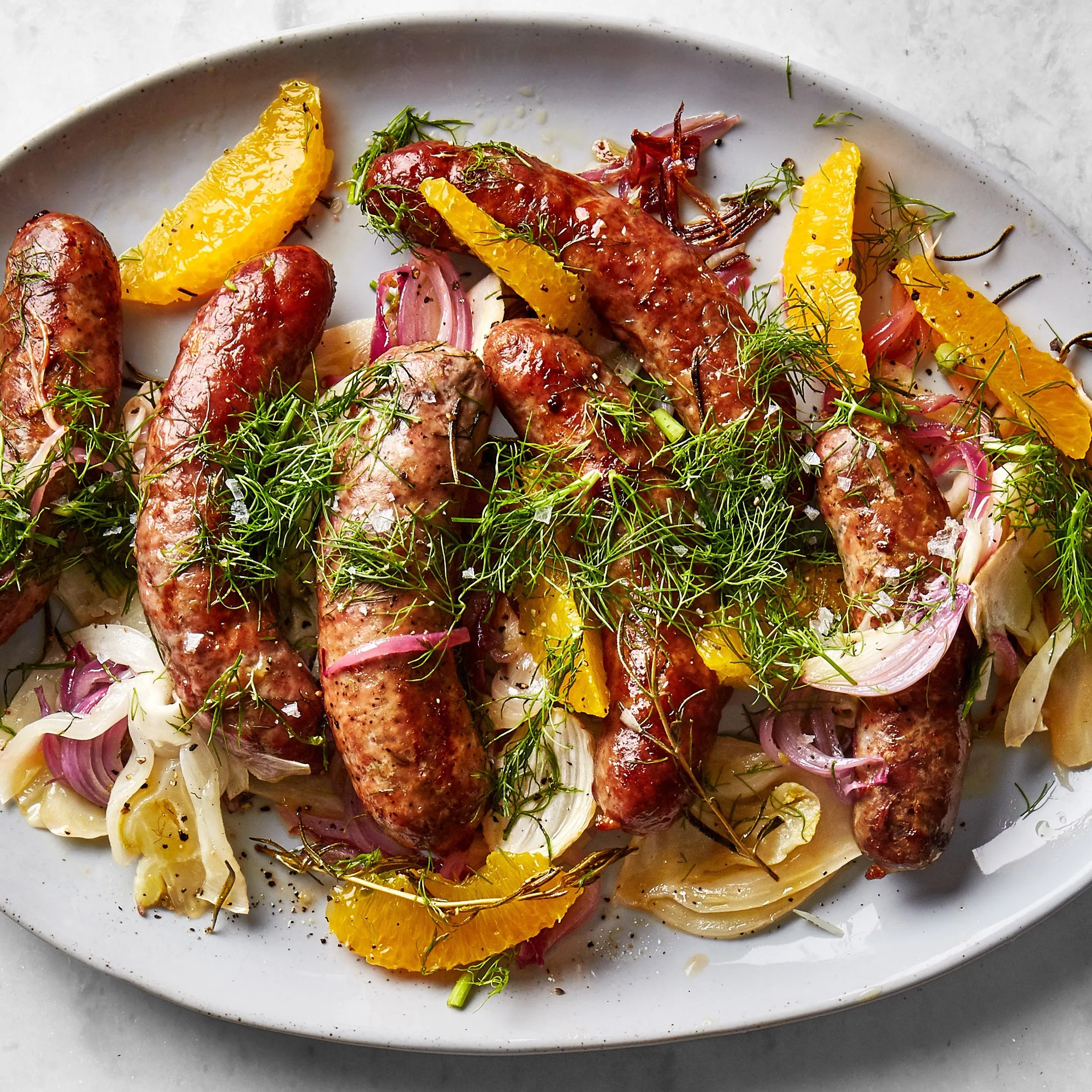 Roast Sausages and Fennel