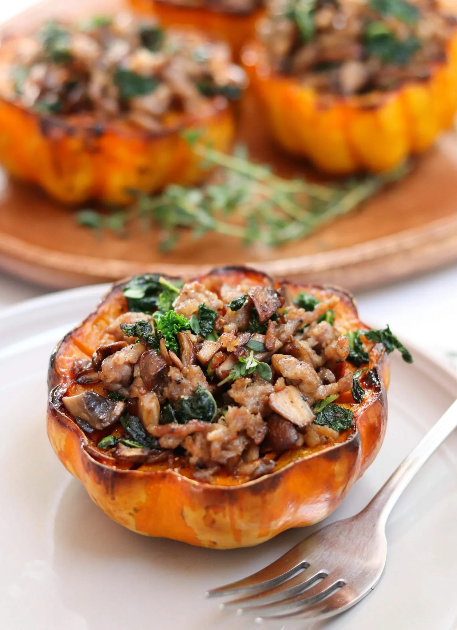 Roasted Acorn Squash Stuffed with Mushrooms