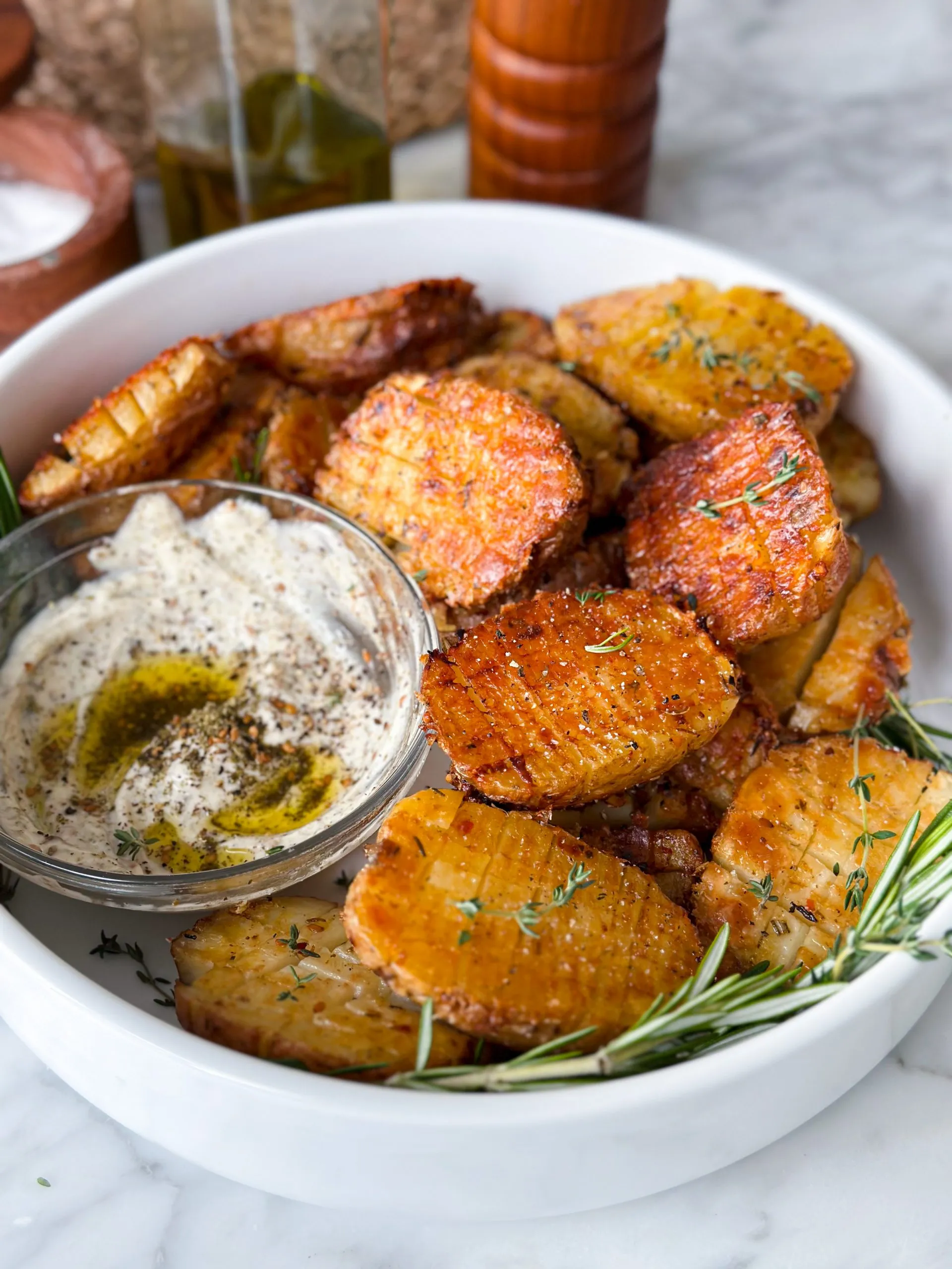 Roasted Baby Potatoes with Zaatar Yogurt Dip