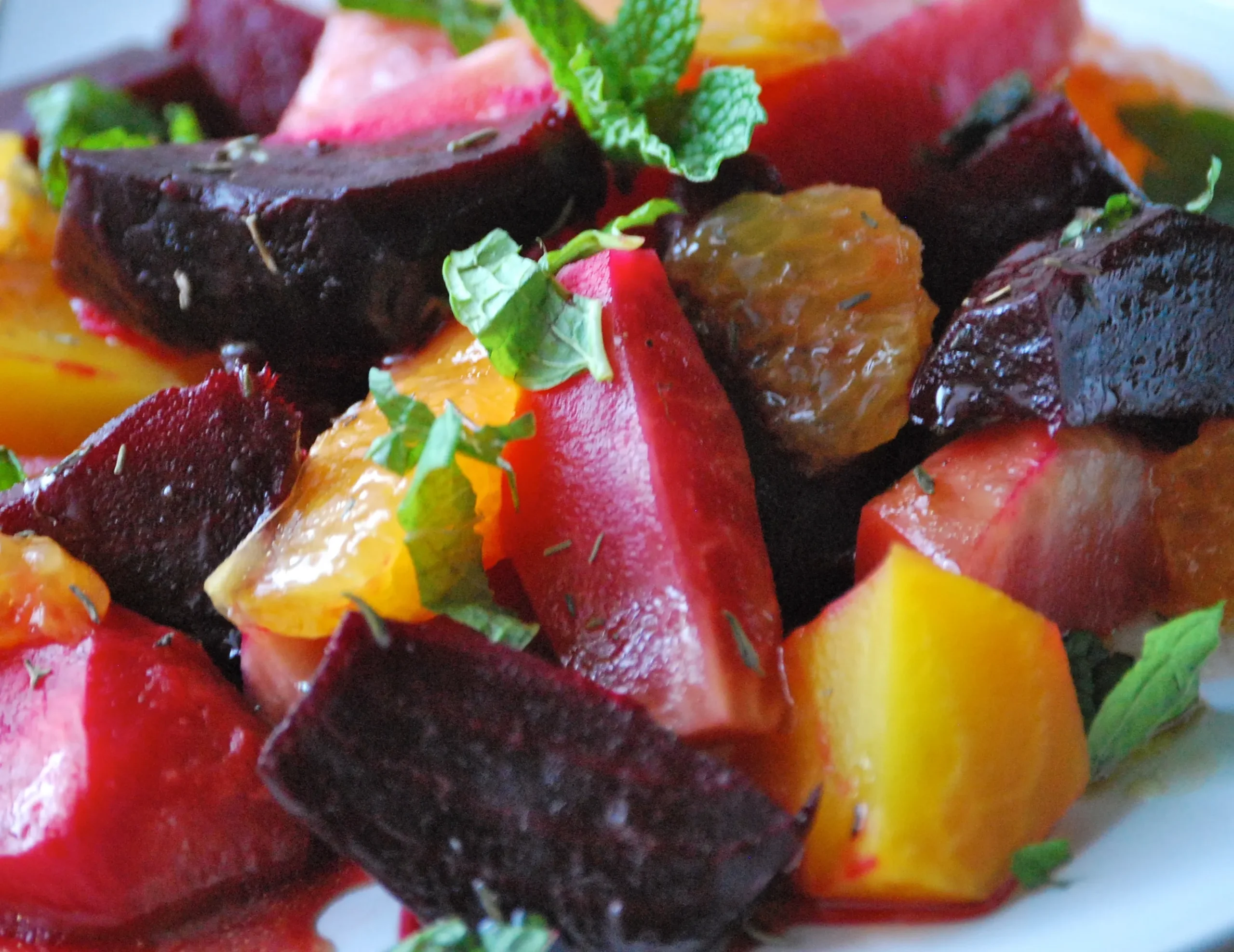 Roasted Beet and Berry Salad with Raspberry Fig Vinaigrette
