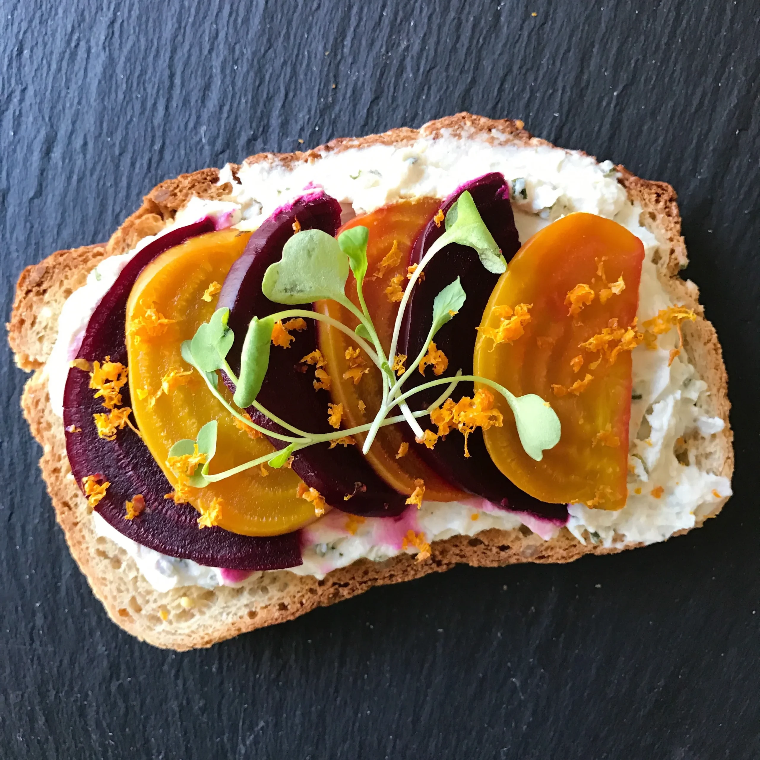 Roasted Beet and Cottage Cheese Toast