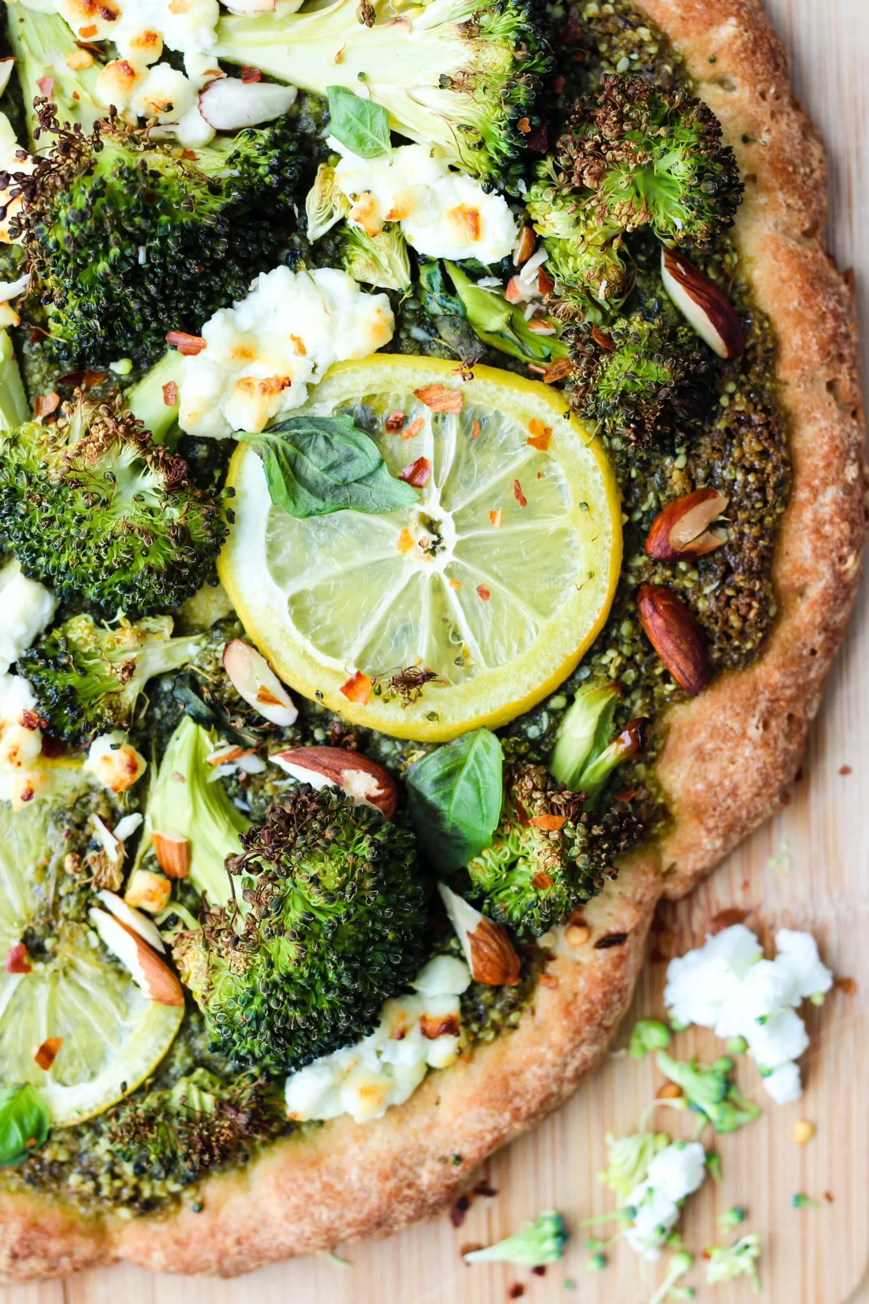 Roasted Broccoli Pesto Pizza