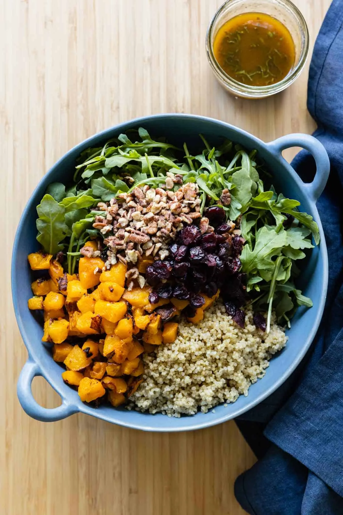 Roasted Butternut Squash Cranberry Arugula Quinoa Salad
