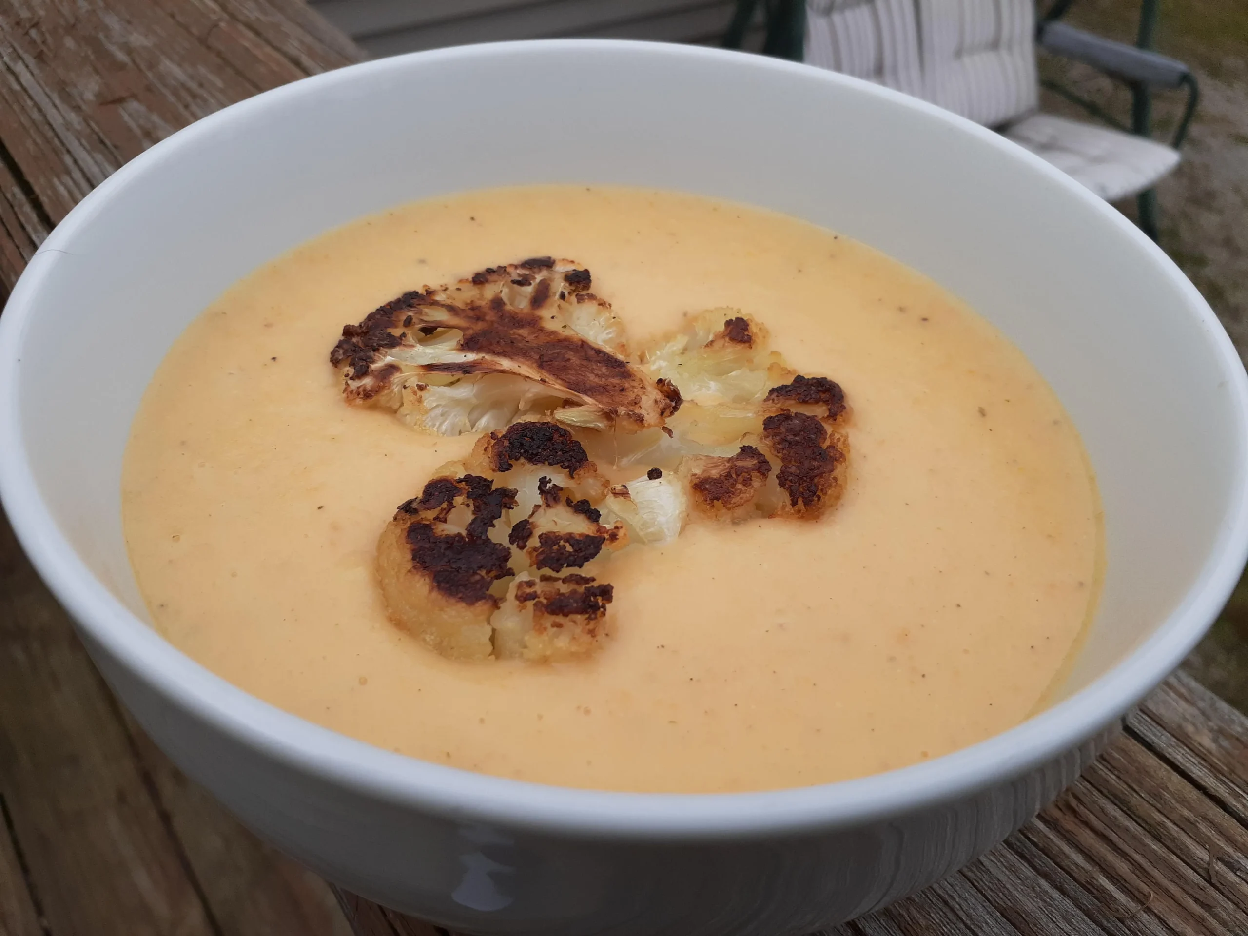 Roasted Cauliflower and Gouda Soup