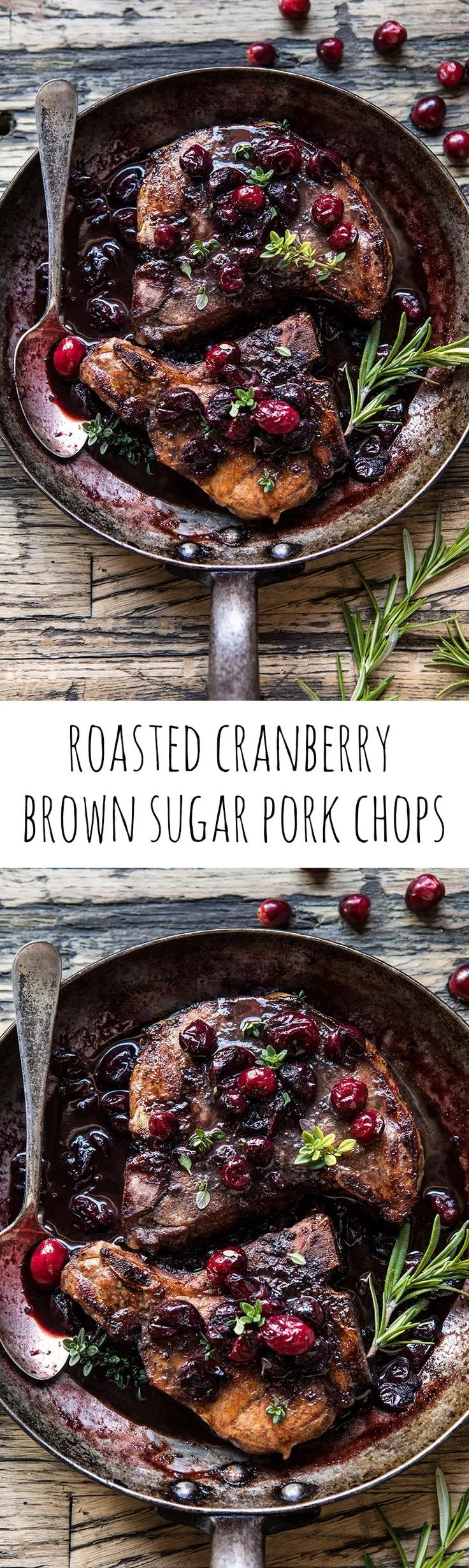 Roasted Cranberry Brown Sugar Pork Chops
