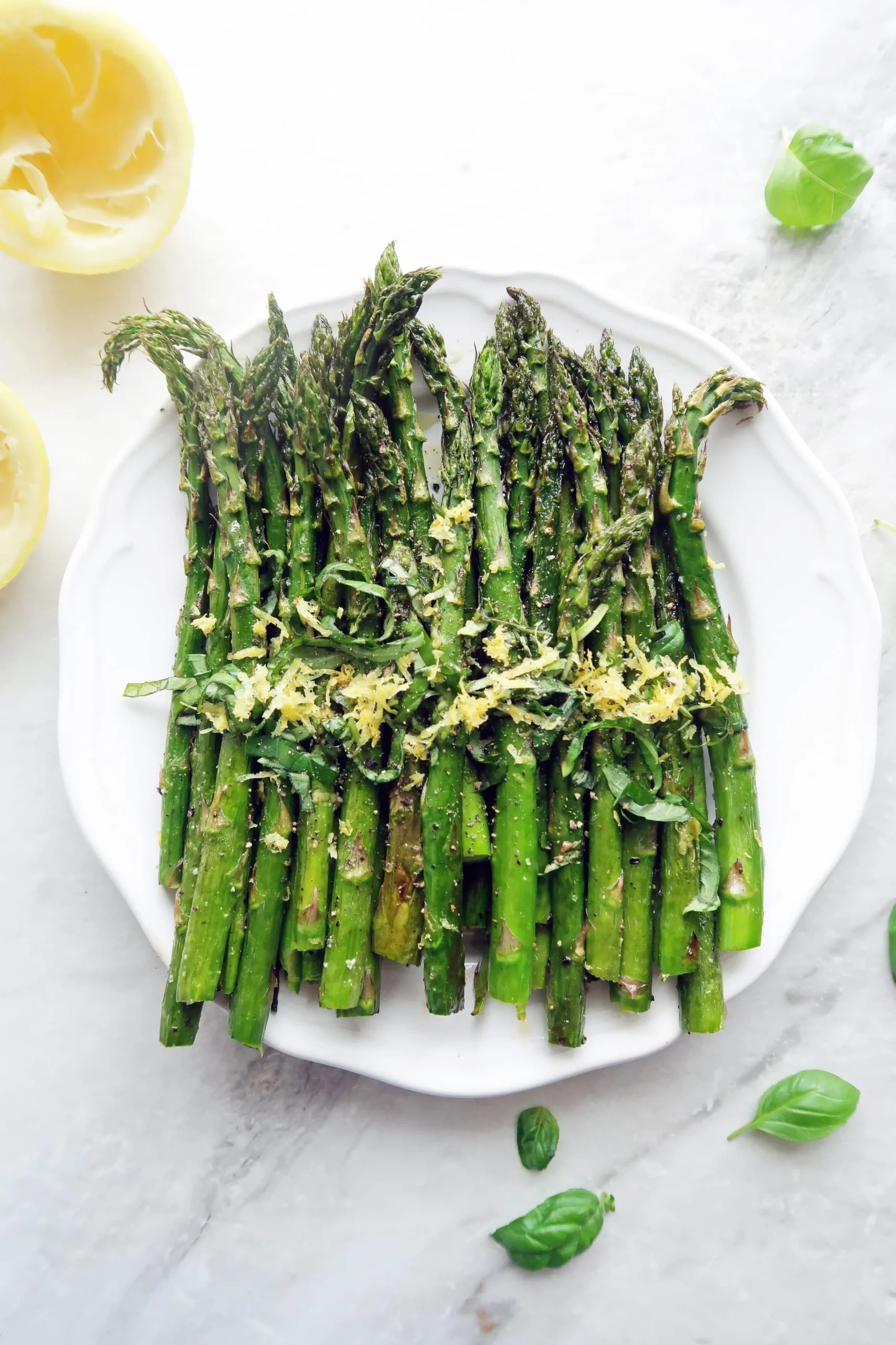Roasted Lemon Asparagus with Fresh Basil