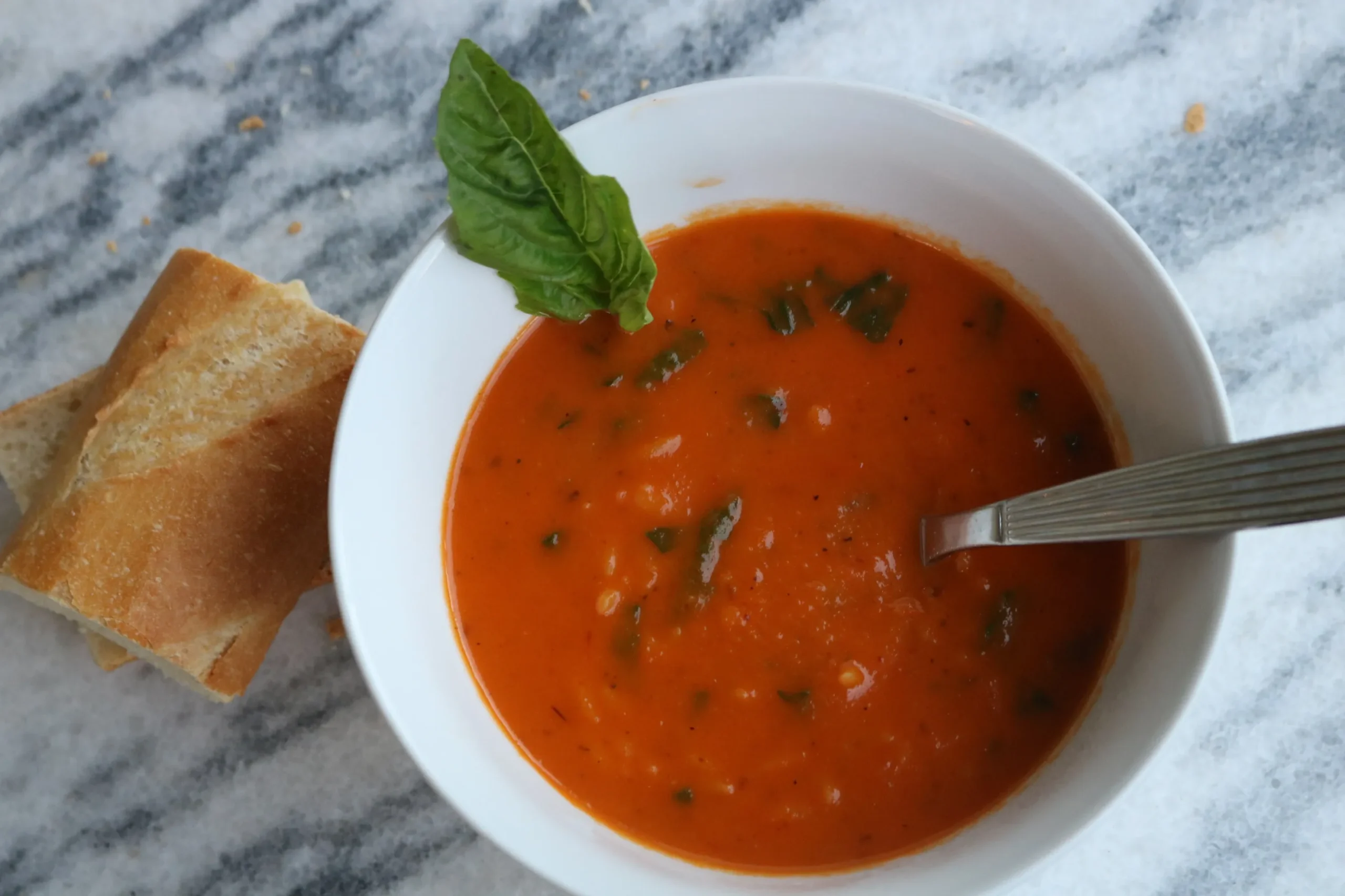 Roasted Red Pepper Spinach Soup Orzo
