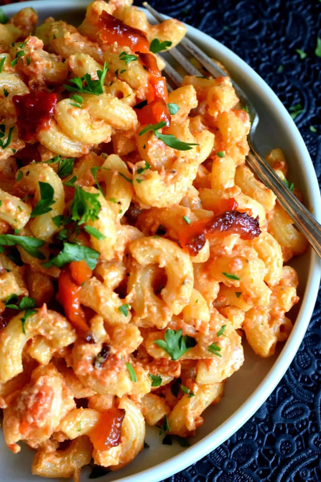 Roasted Red Pepper and Goat Cheese Pasta