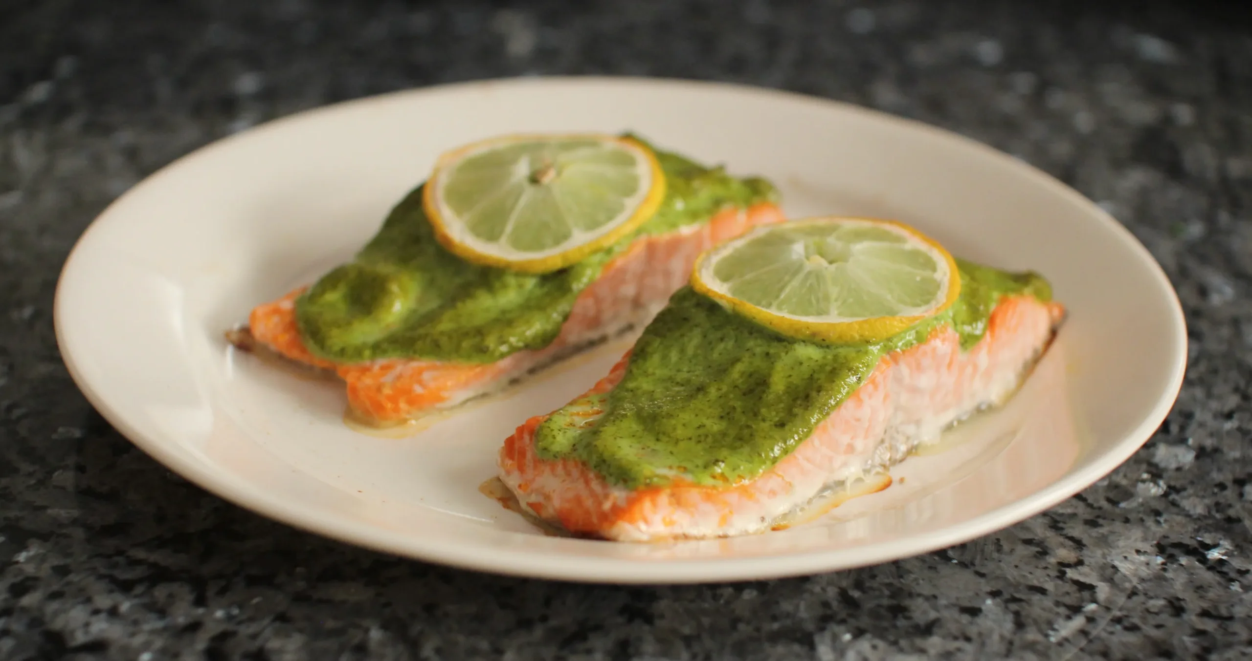 Roasted Salmon with Cilantro Pesto