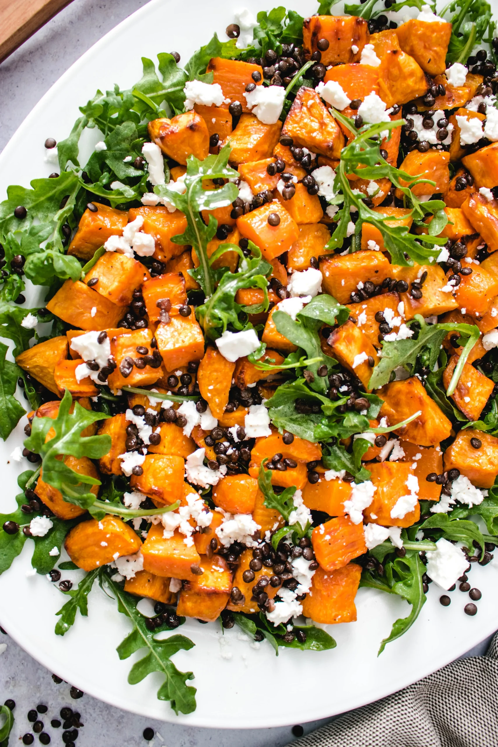 Roasted Sweet Potato Lentil Salad