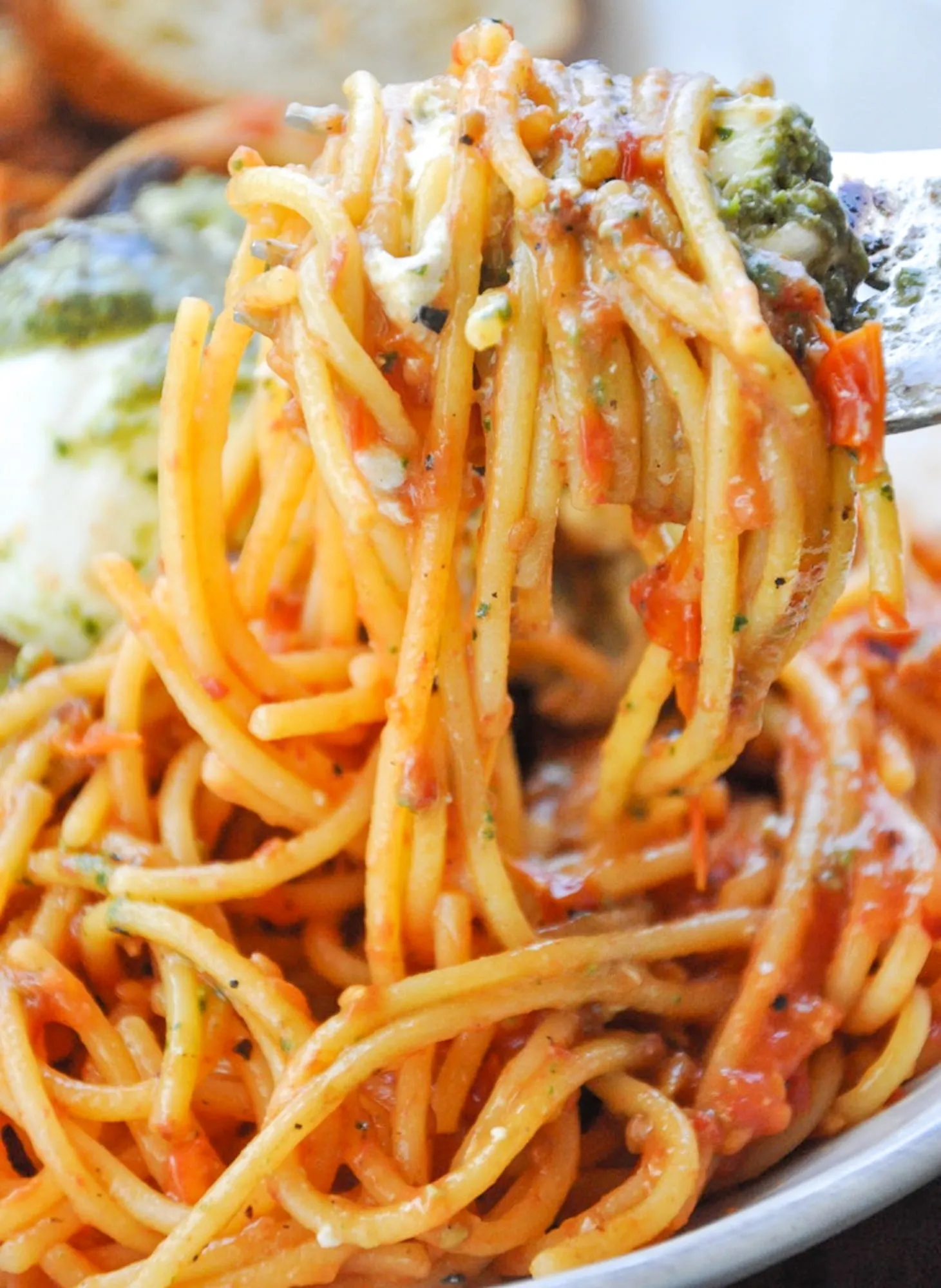 Roasted Tomatoes Burrata Pasta Pesto