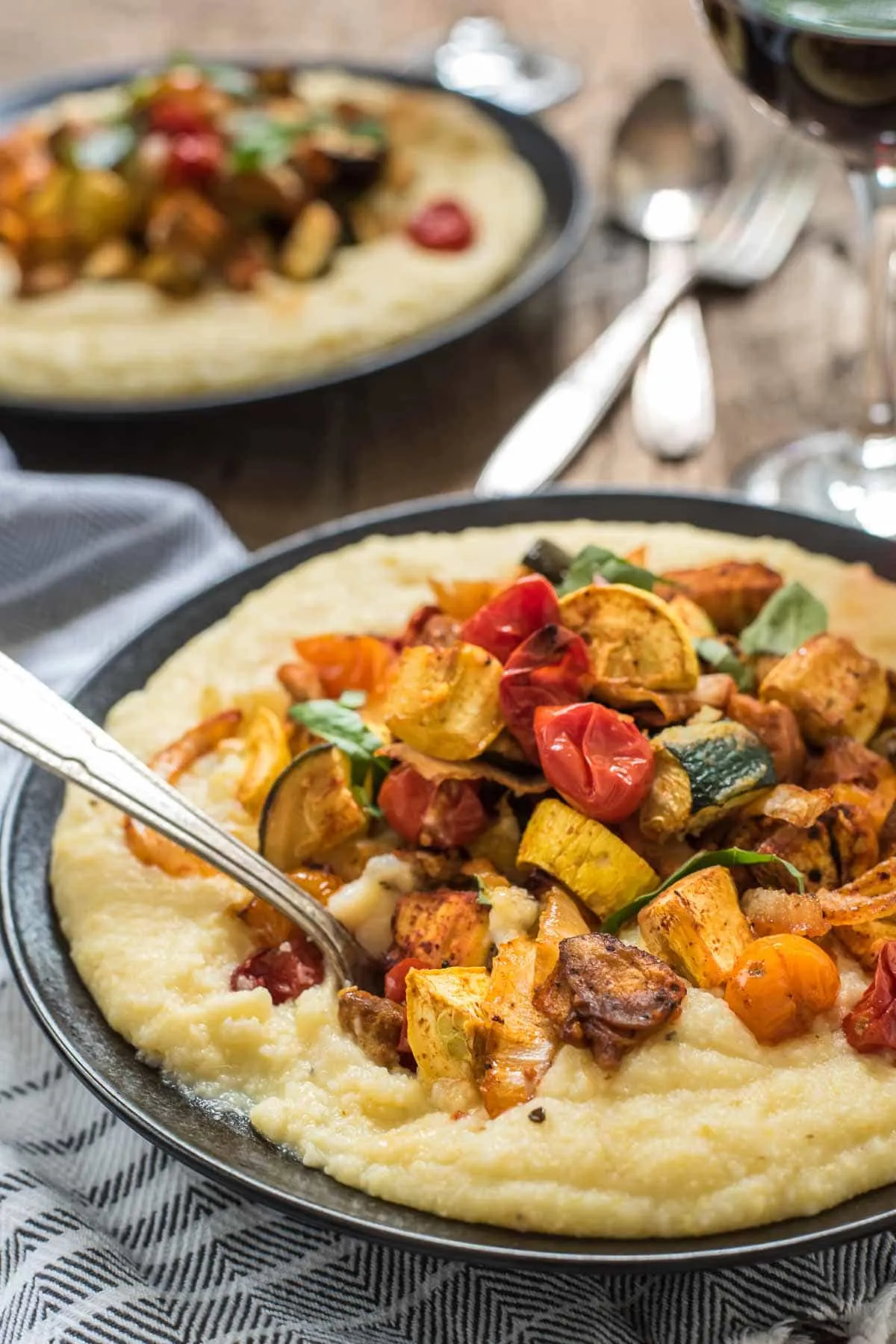Roasted Vegetable Polenta Bowl
