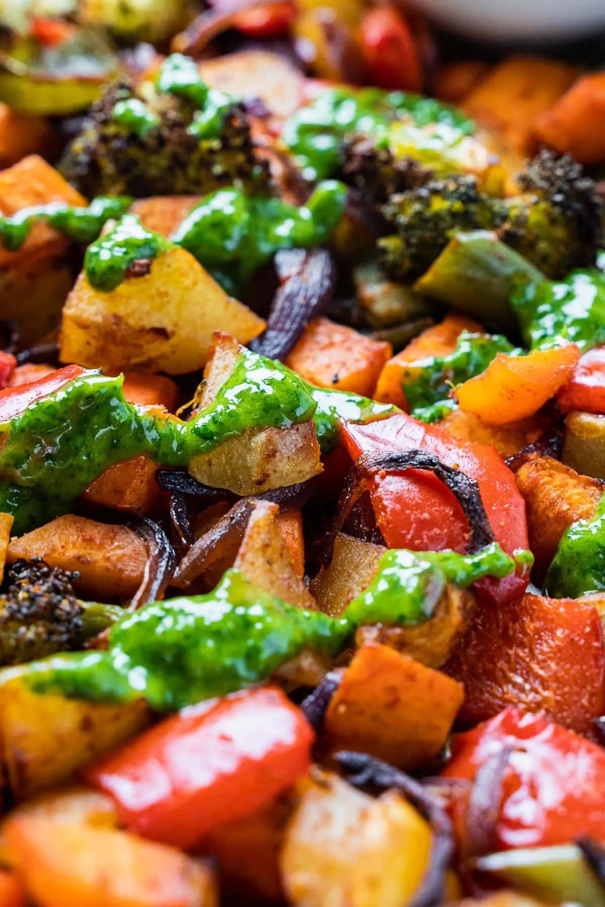 Roasted Vegetable Salad with Cilantro Dressing
