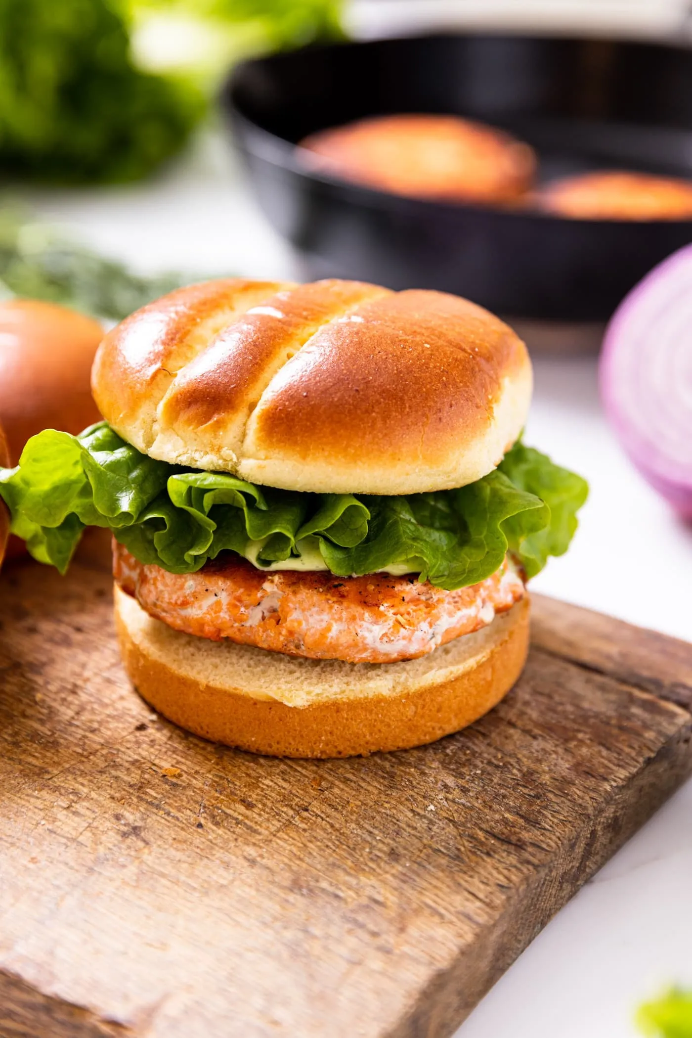 Salmon Burgers with Herb Aioli