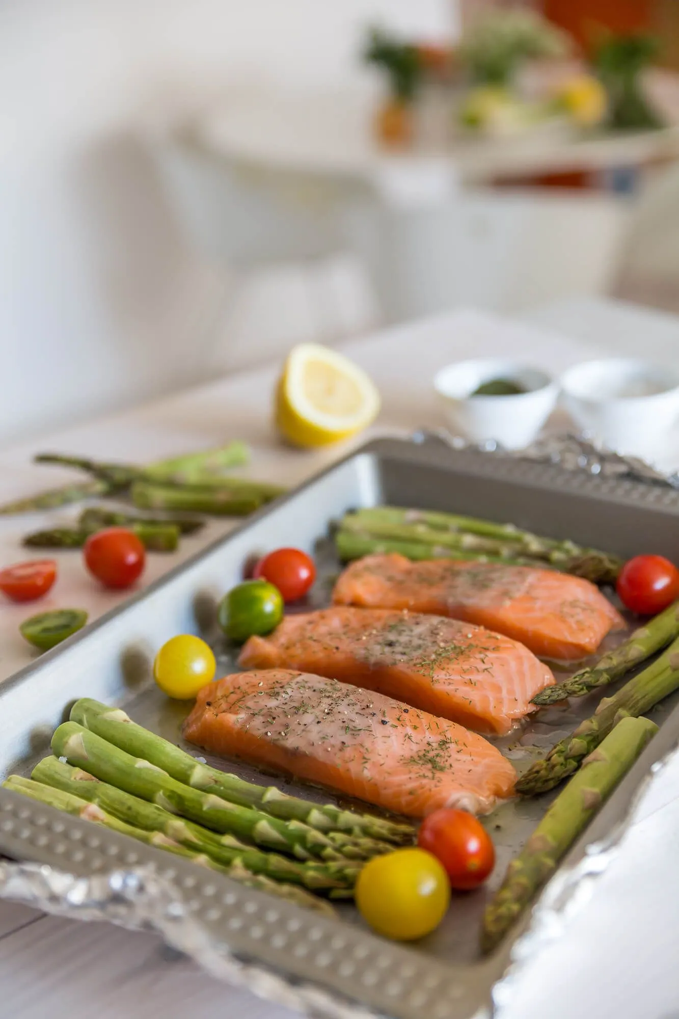 Salmon Cherry Tomato Salsa Asparagus