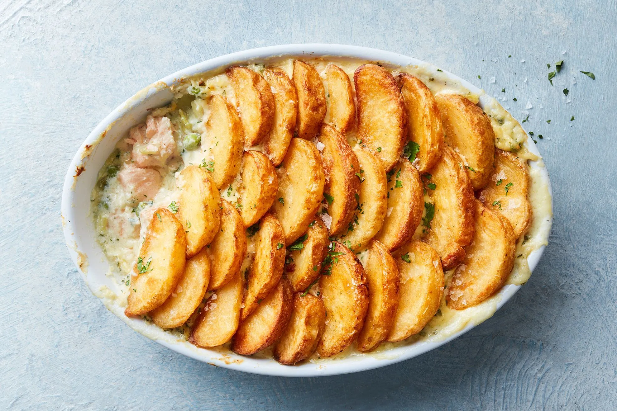 Salmon Mornay Rice Slice