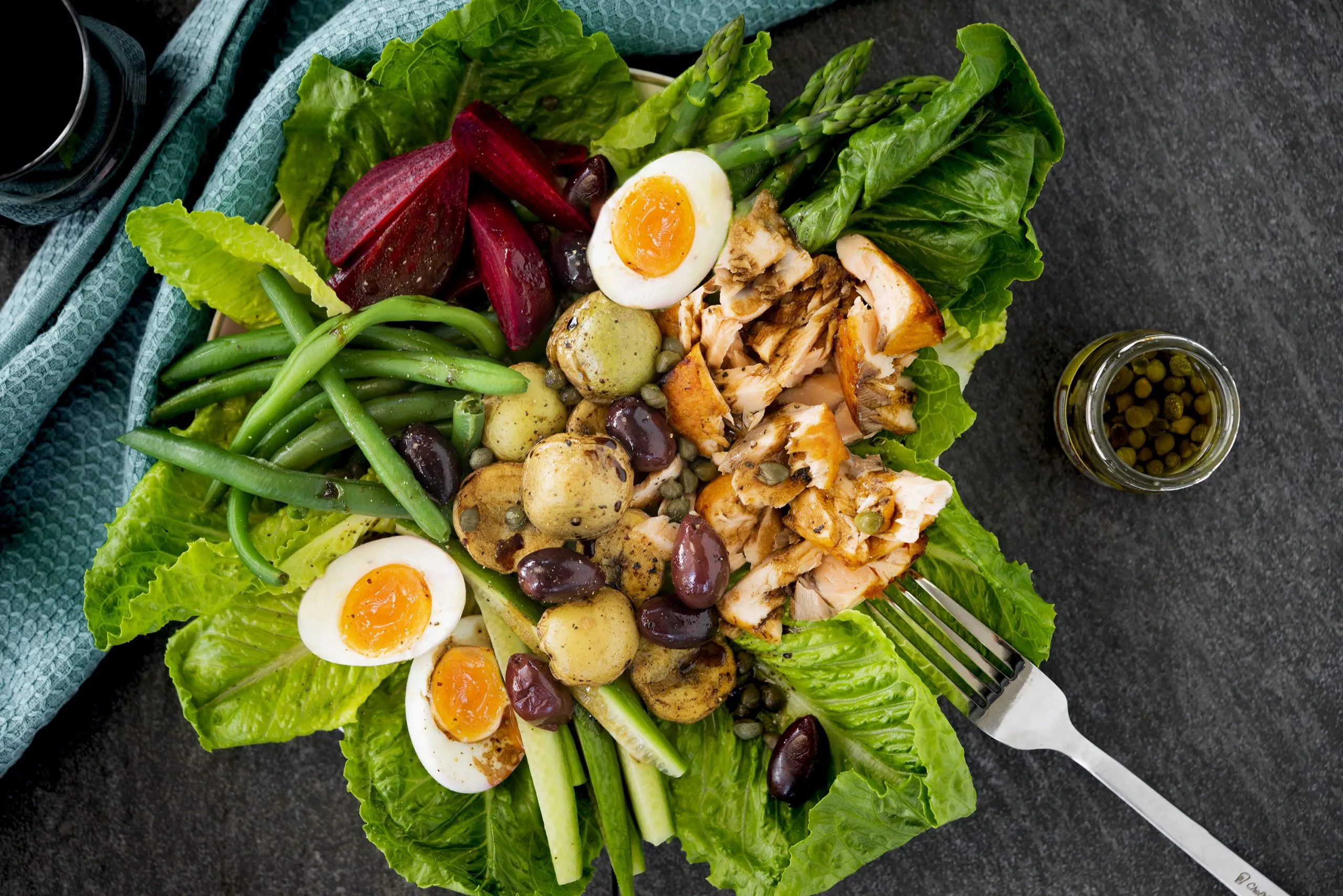 Salmon Nicoise Salad with Basil Vinaigrette