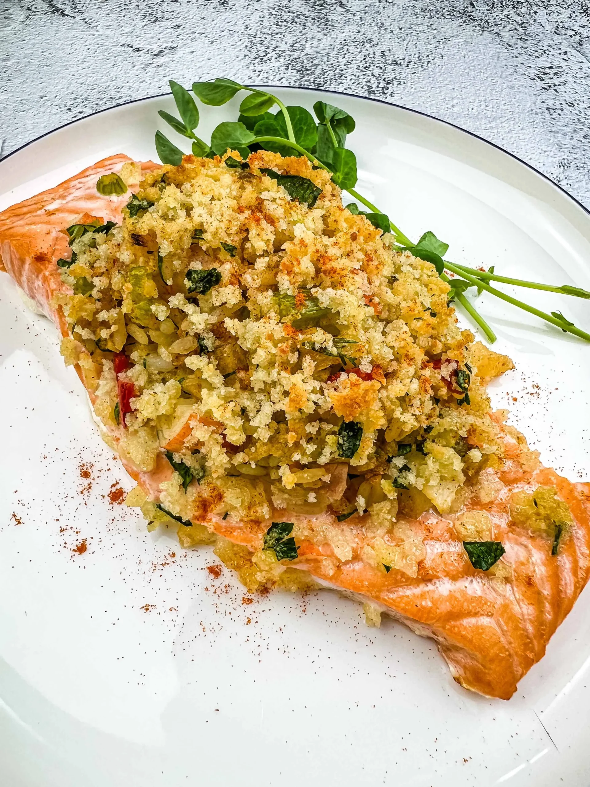 Salmon Stuffed with Arugula