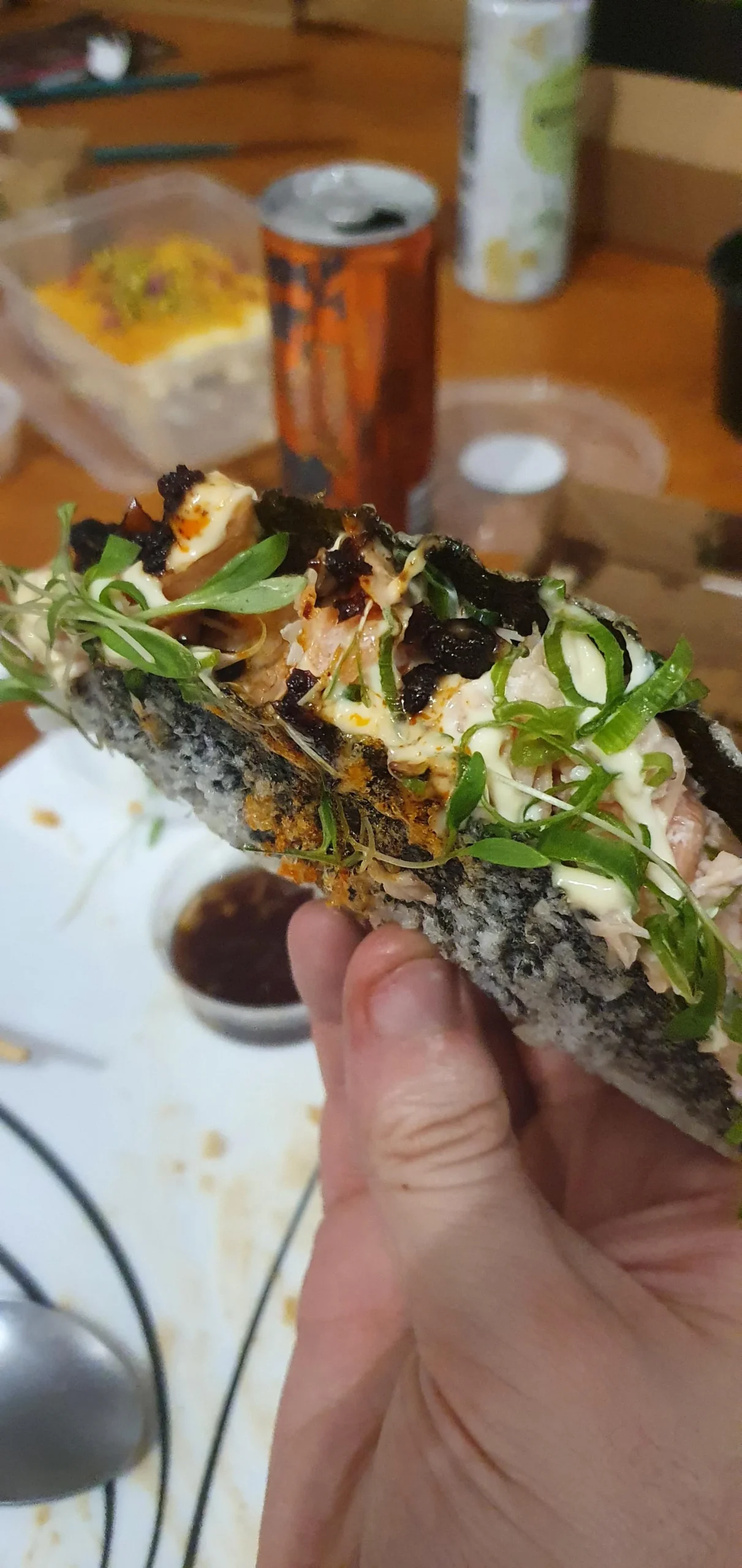 Salmon Tempura Sushi Taco