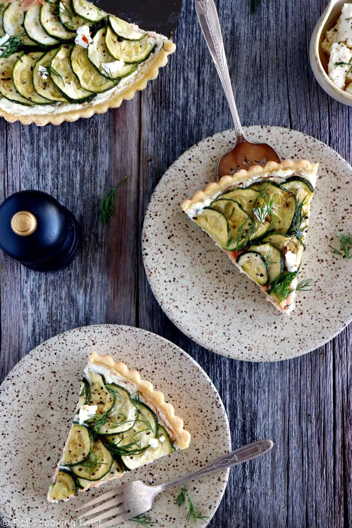 Salmon Zucchini Ricotta Pie