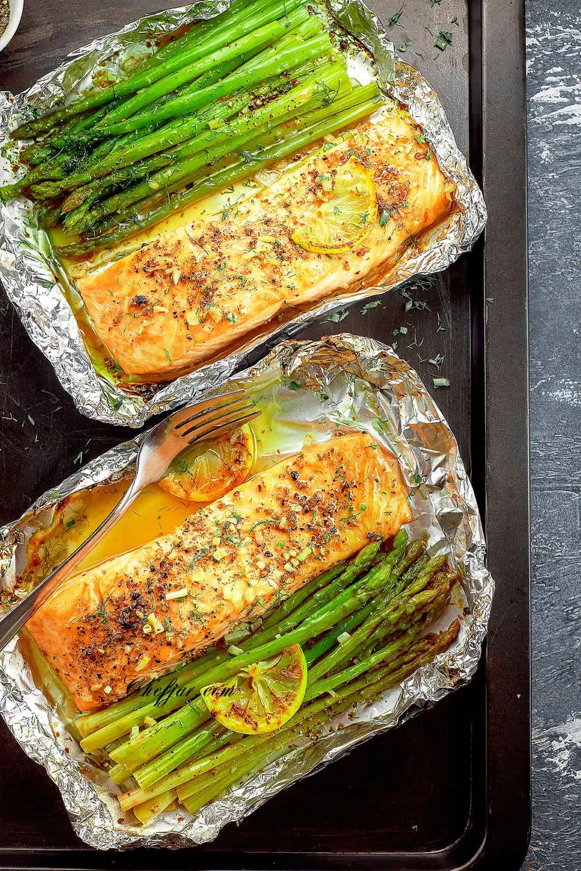 Salmon and Asparagus in Foil
