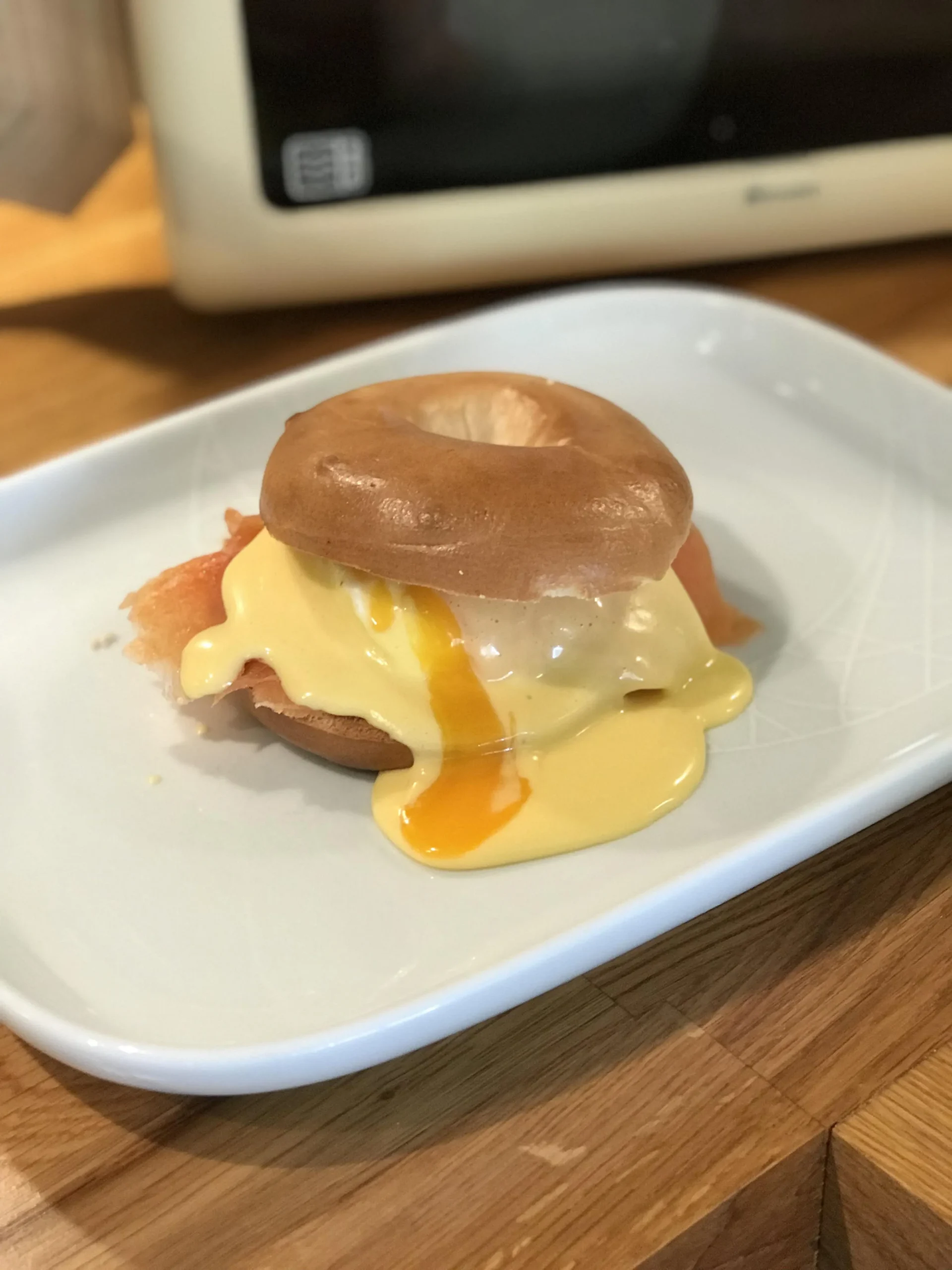 Salmon and Bagel Egg Benedict for Mother's Day Brunch