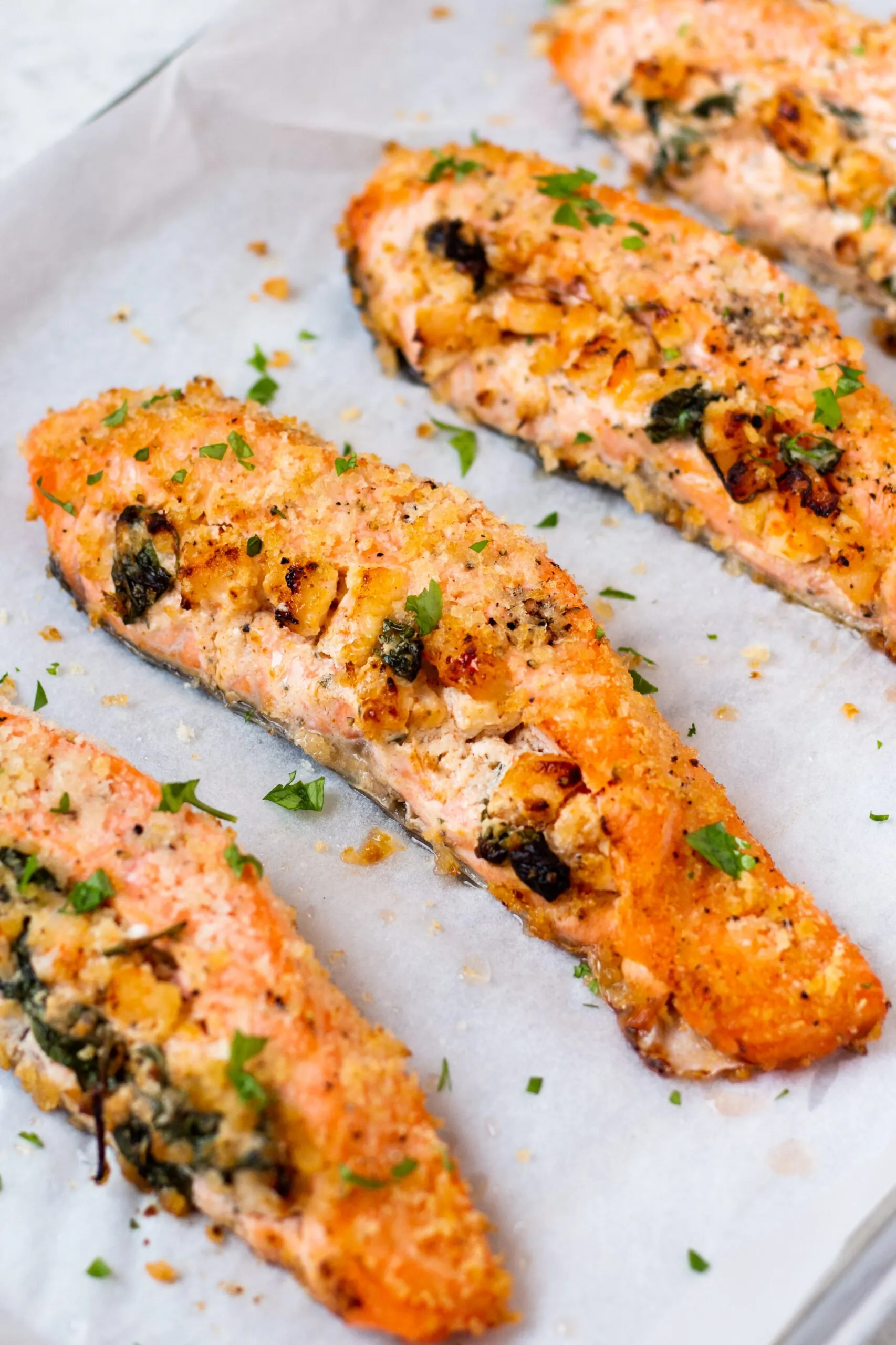 Salmon with Fines Herbes Stuffing