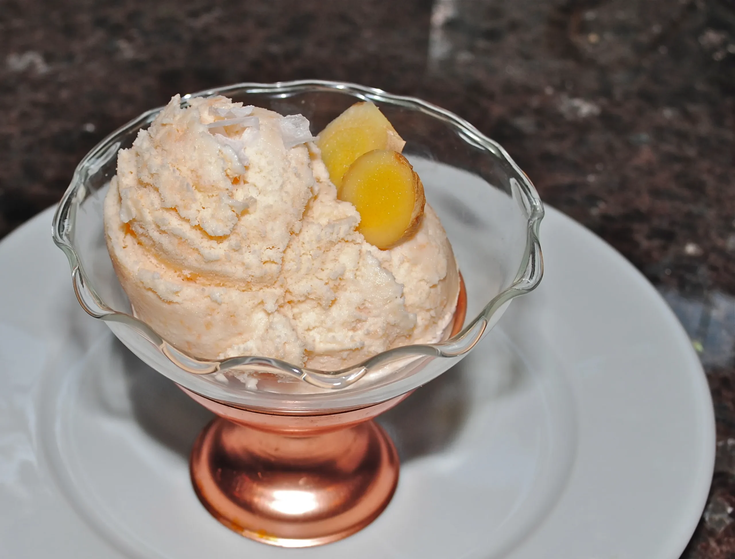 Salted Cantaloupe Ginger Ice Cream