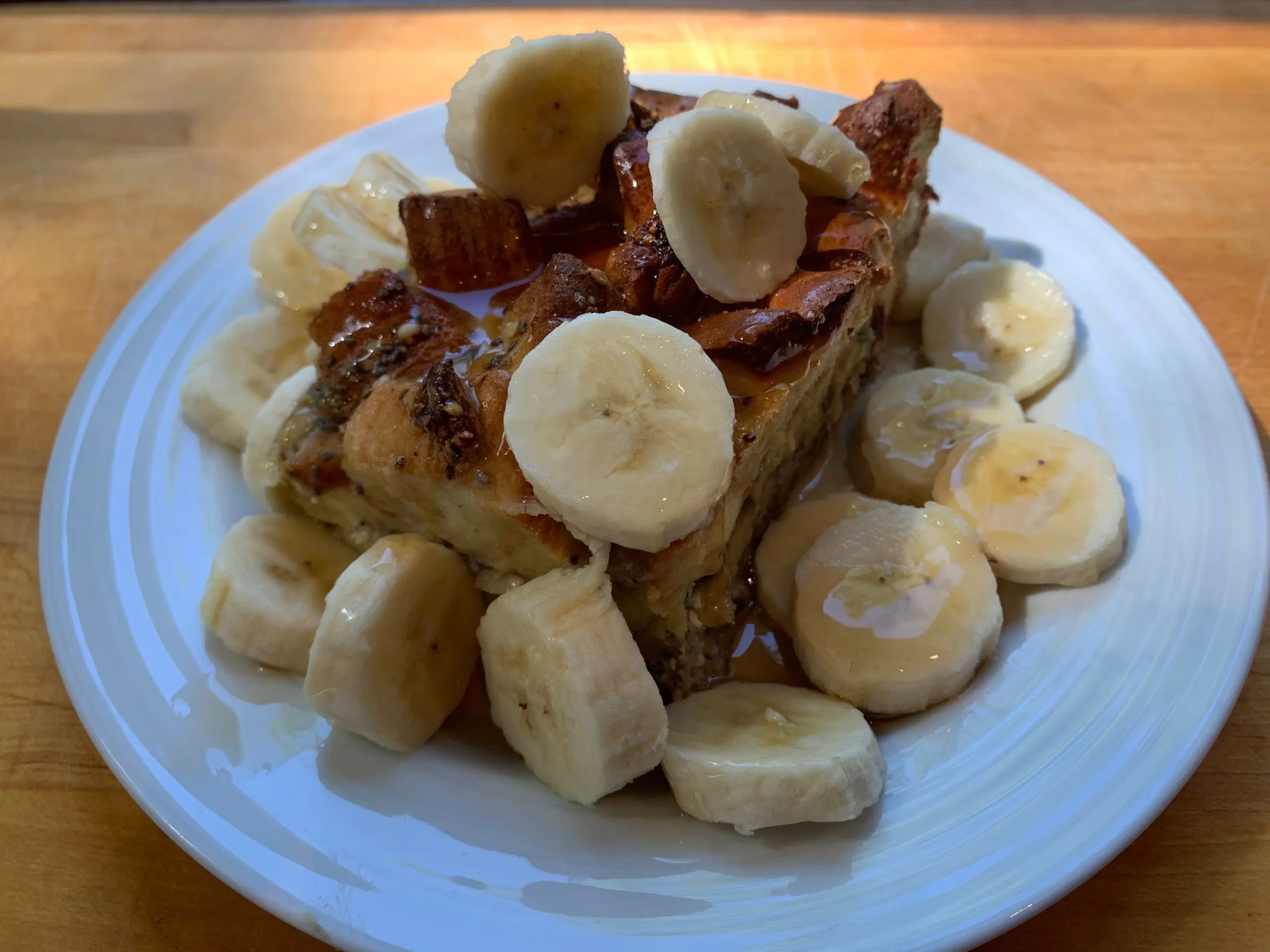 Salted Caramel Banana Nut French Toast Casserole