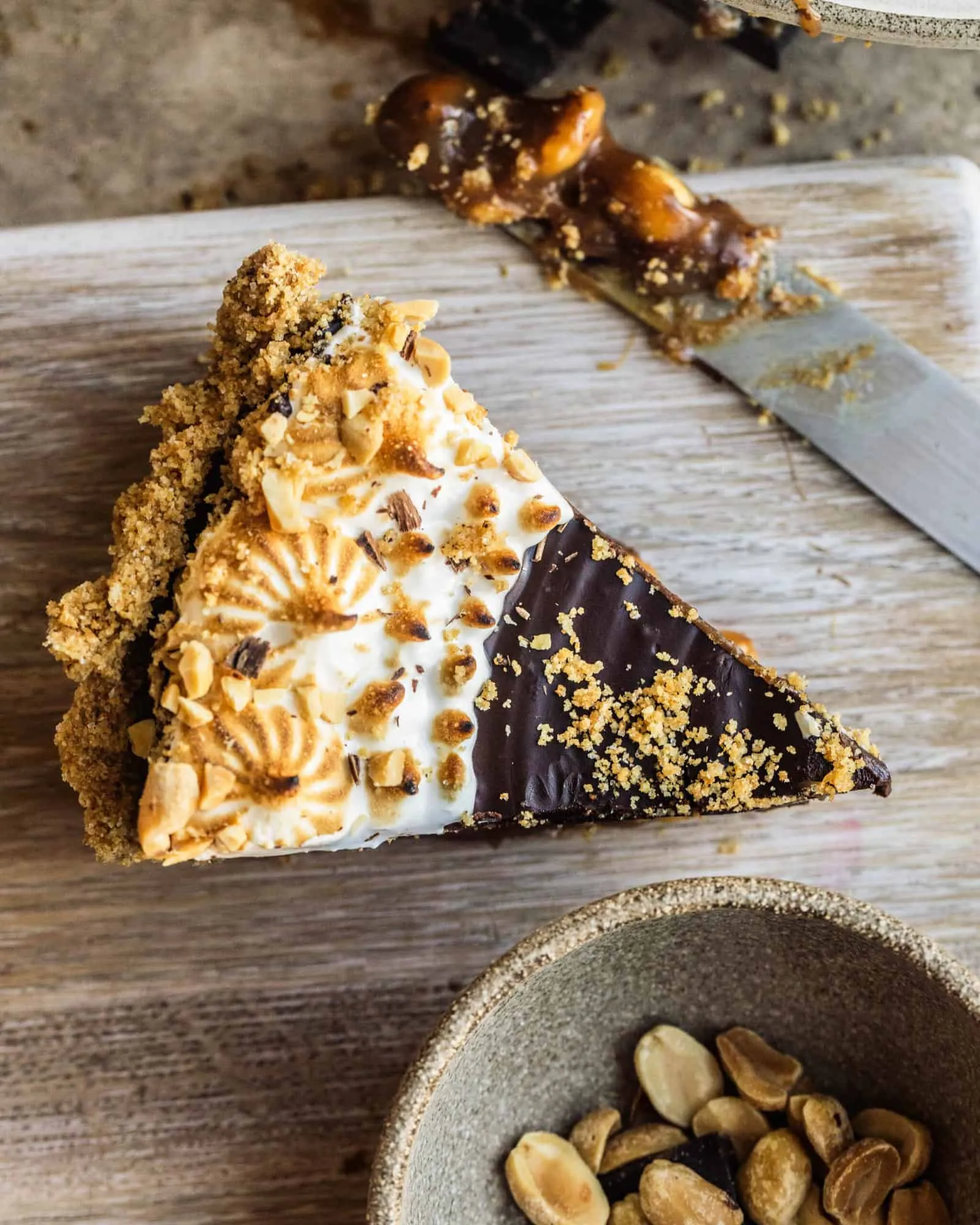 Salted Caramel Chocolate Tart with Candied Peanuts