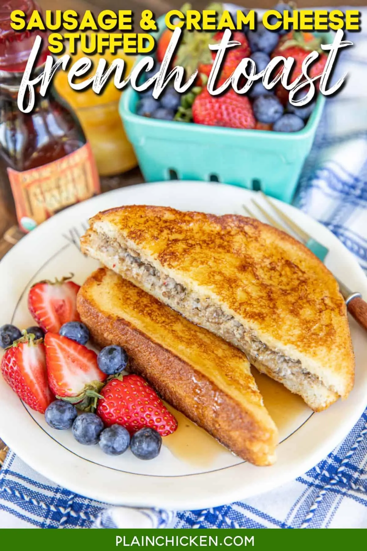 Sausage Cheddar French Toast Casserole