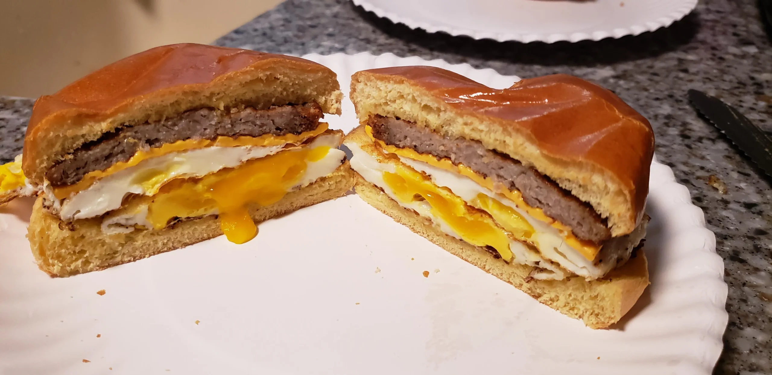 Sausage and Egg Breakfast Sandwich