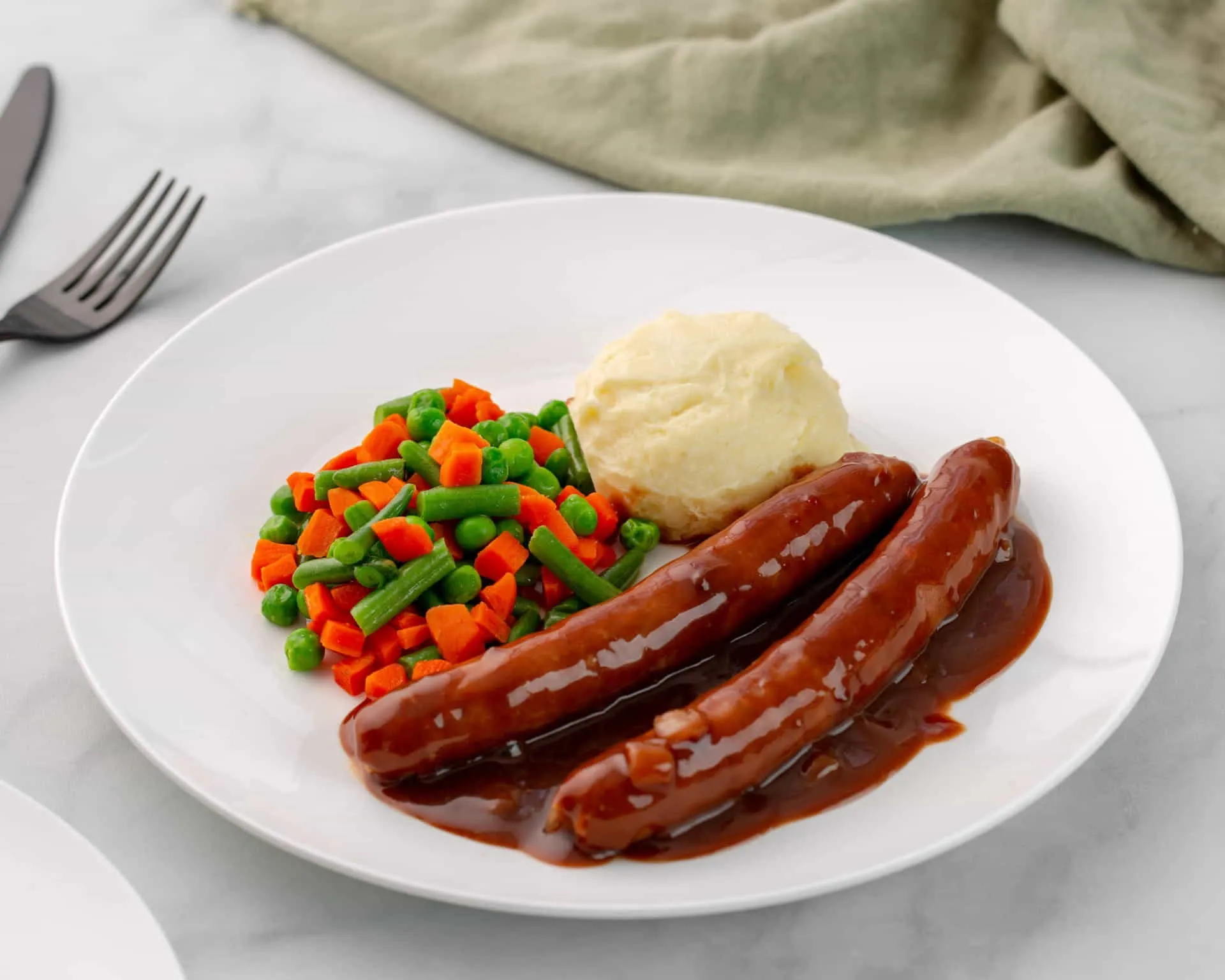 Sausages in Onion Gravy