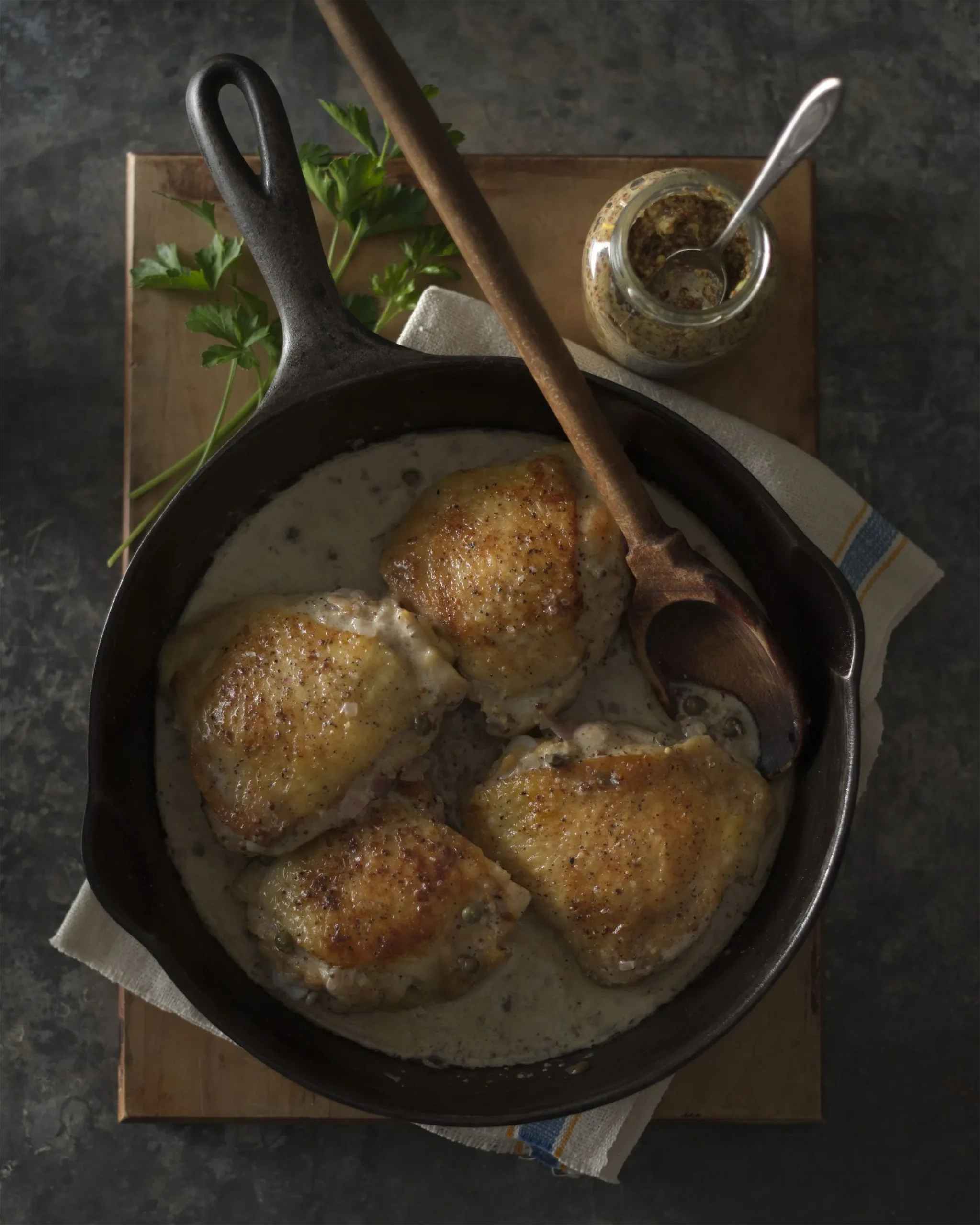 Sautéed Chicken in Mustard Herb Sauce