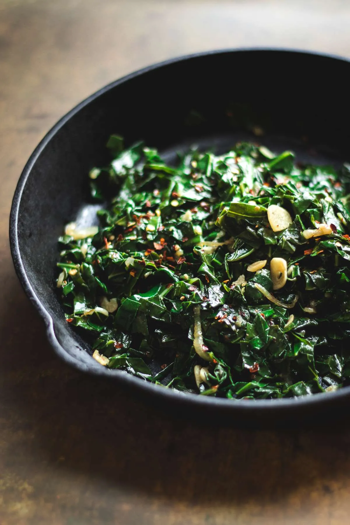 Sautéed Collard Greens with Walnuts and Dried Cranberries