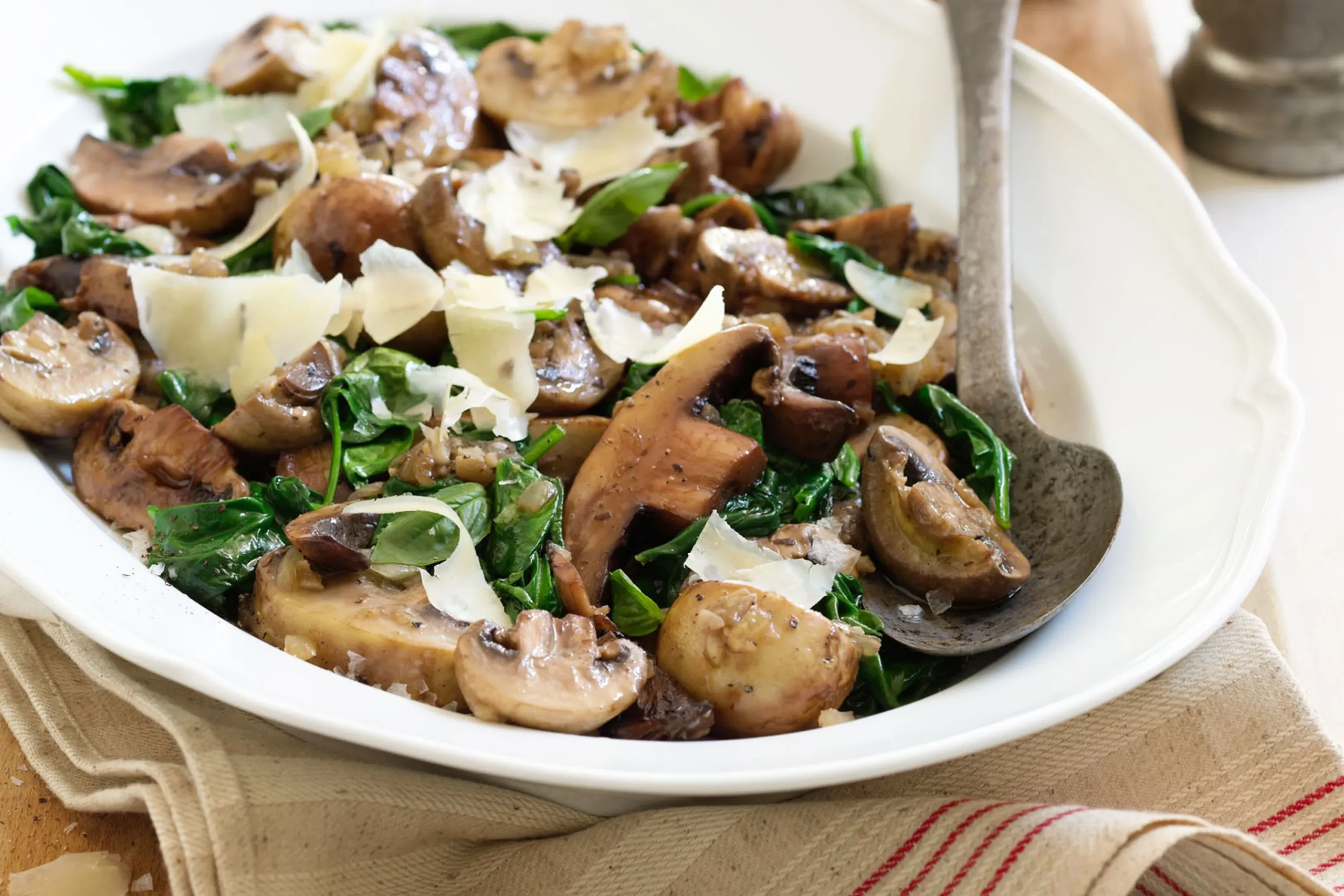 Sautéed Wild Mushrooms with Spinach
