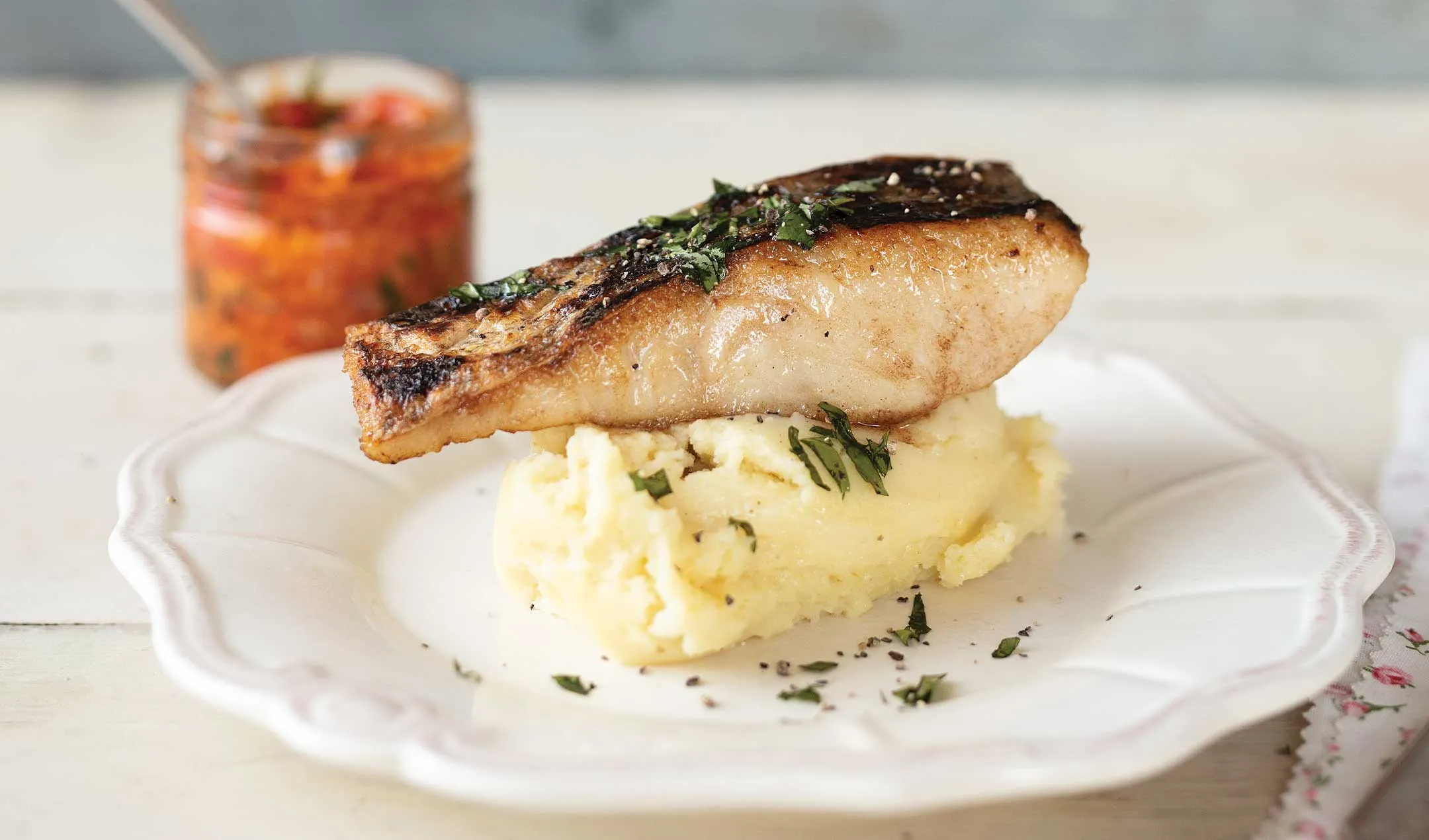 Sea Bass with White Wine Sauce