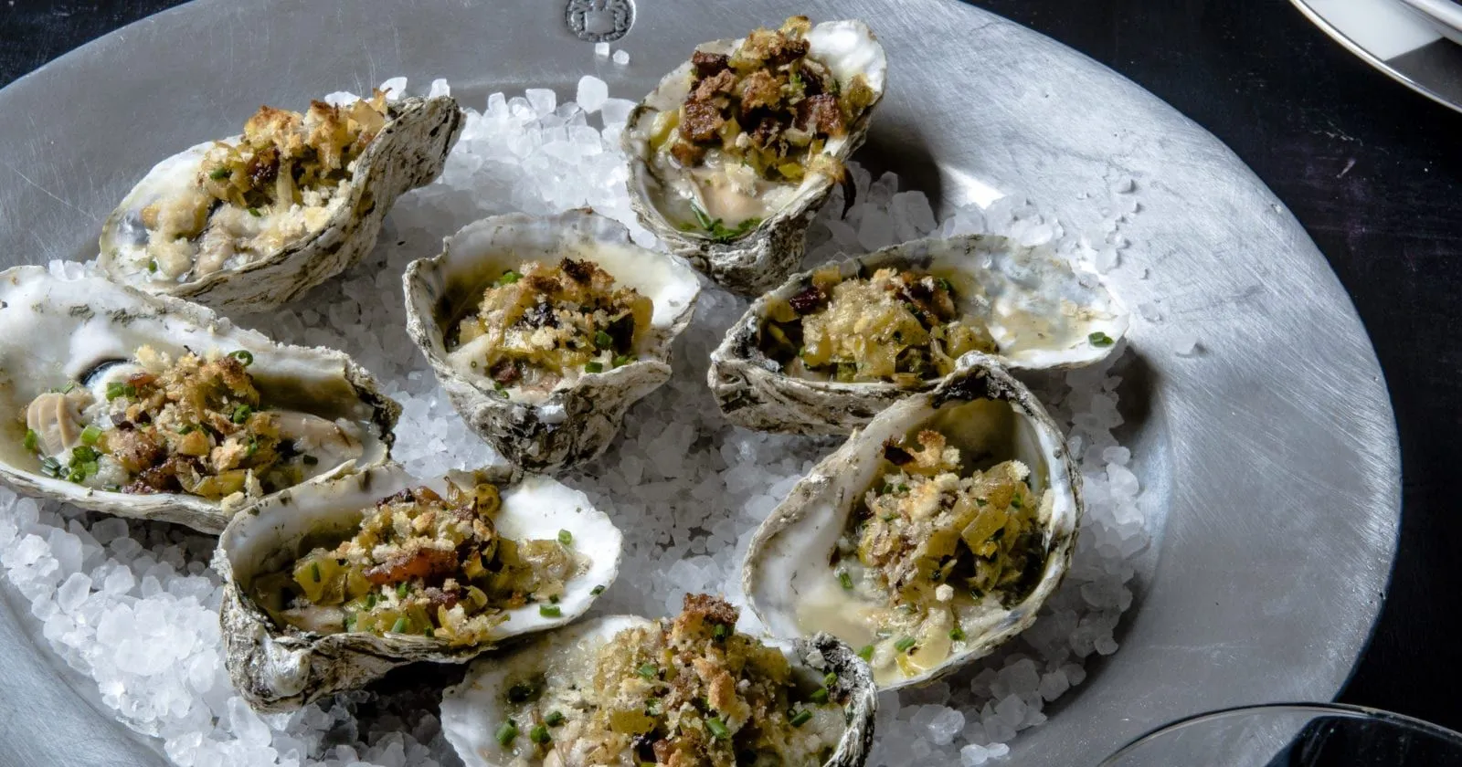 Seared Oysters Braised Leeks and Chili