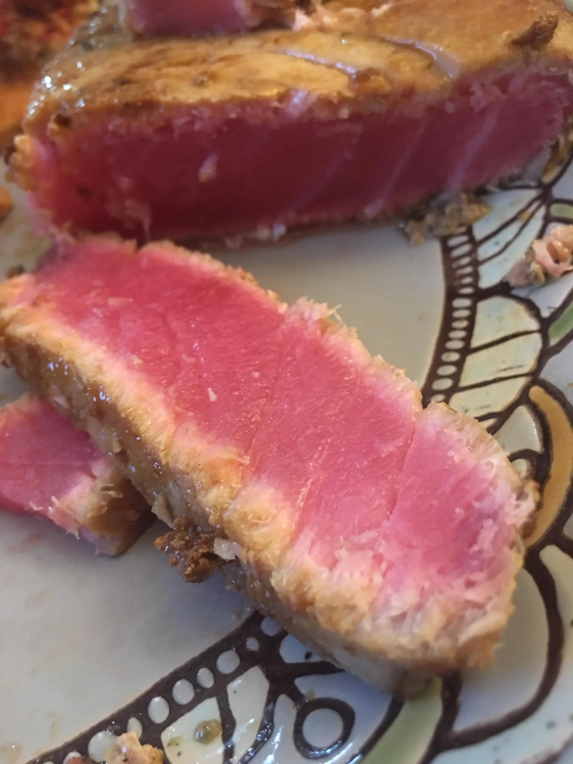 Seared Peppercorn Encrusted Tuna Steaks