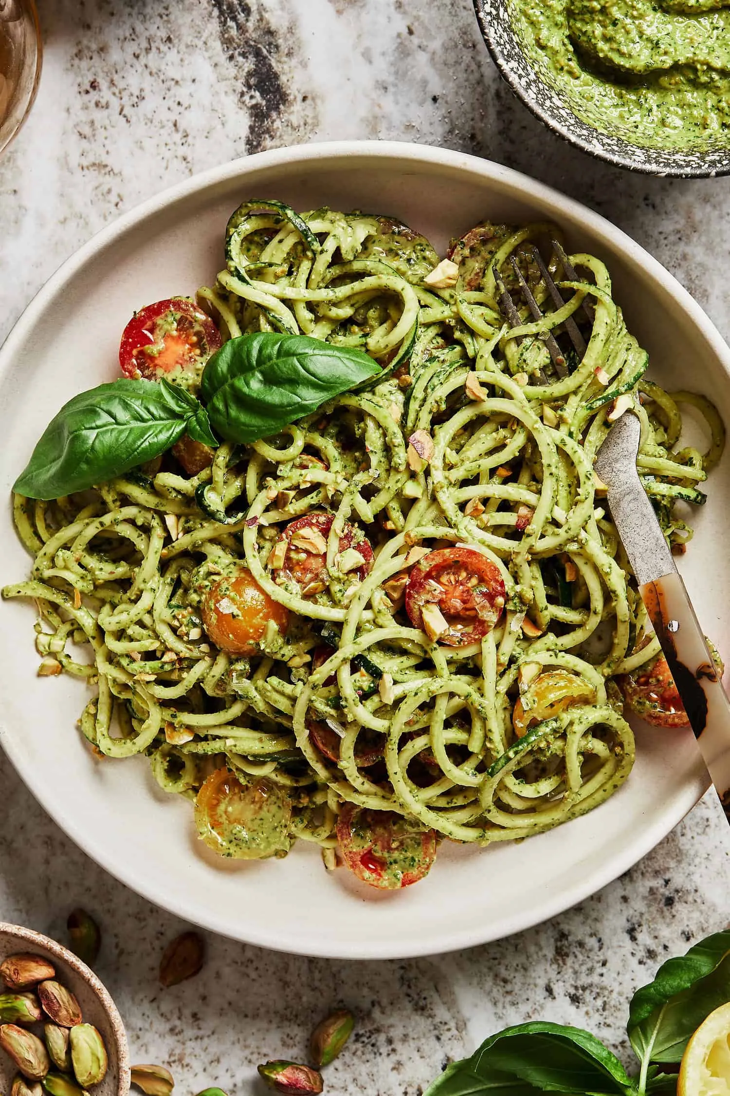Seedy Pesto Zucchini Noodles