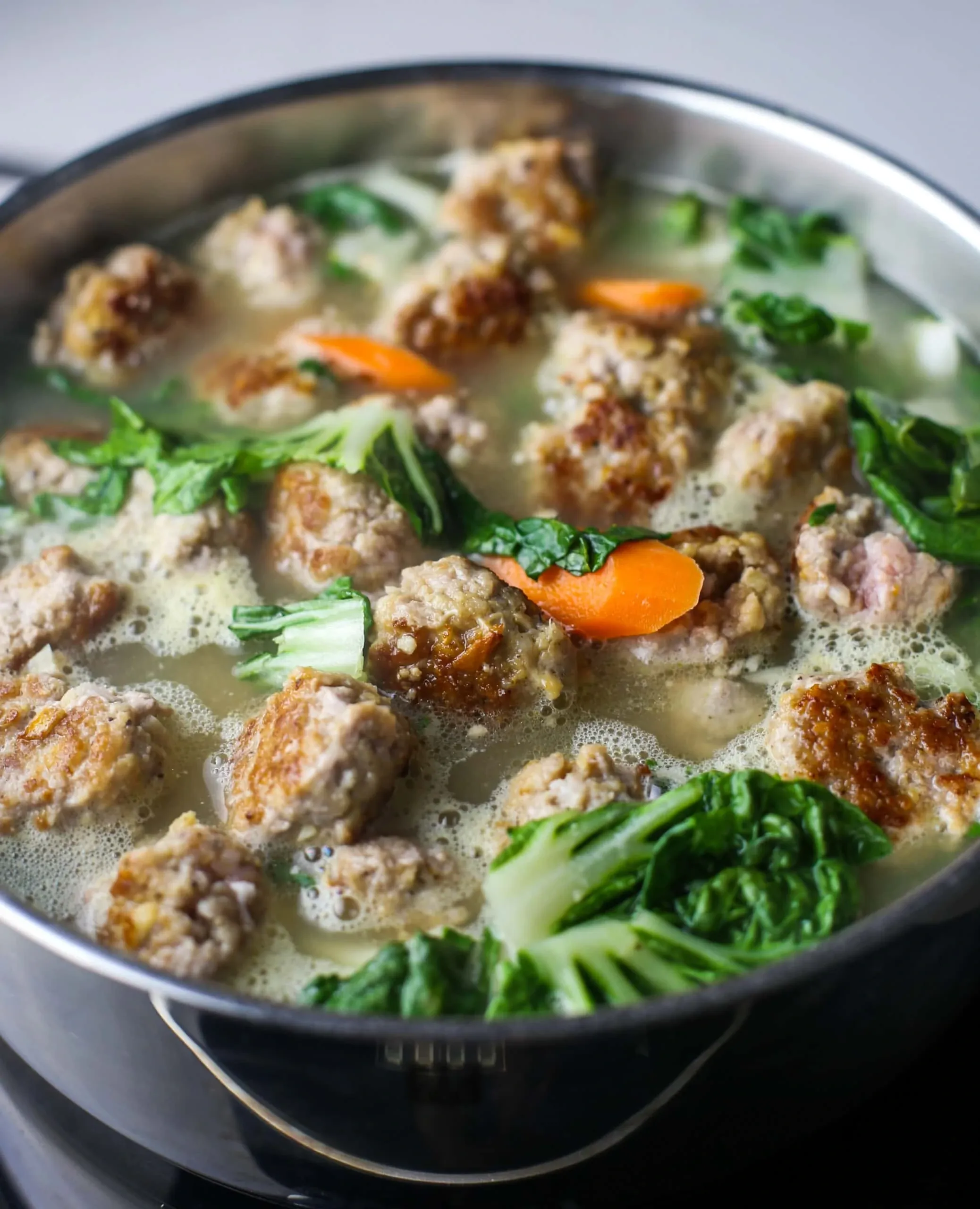 Sesame Ginger Pork Meatball Soup