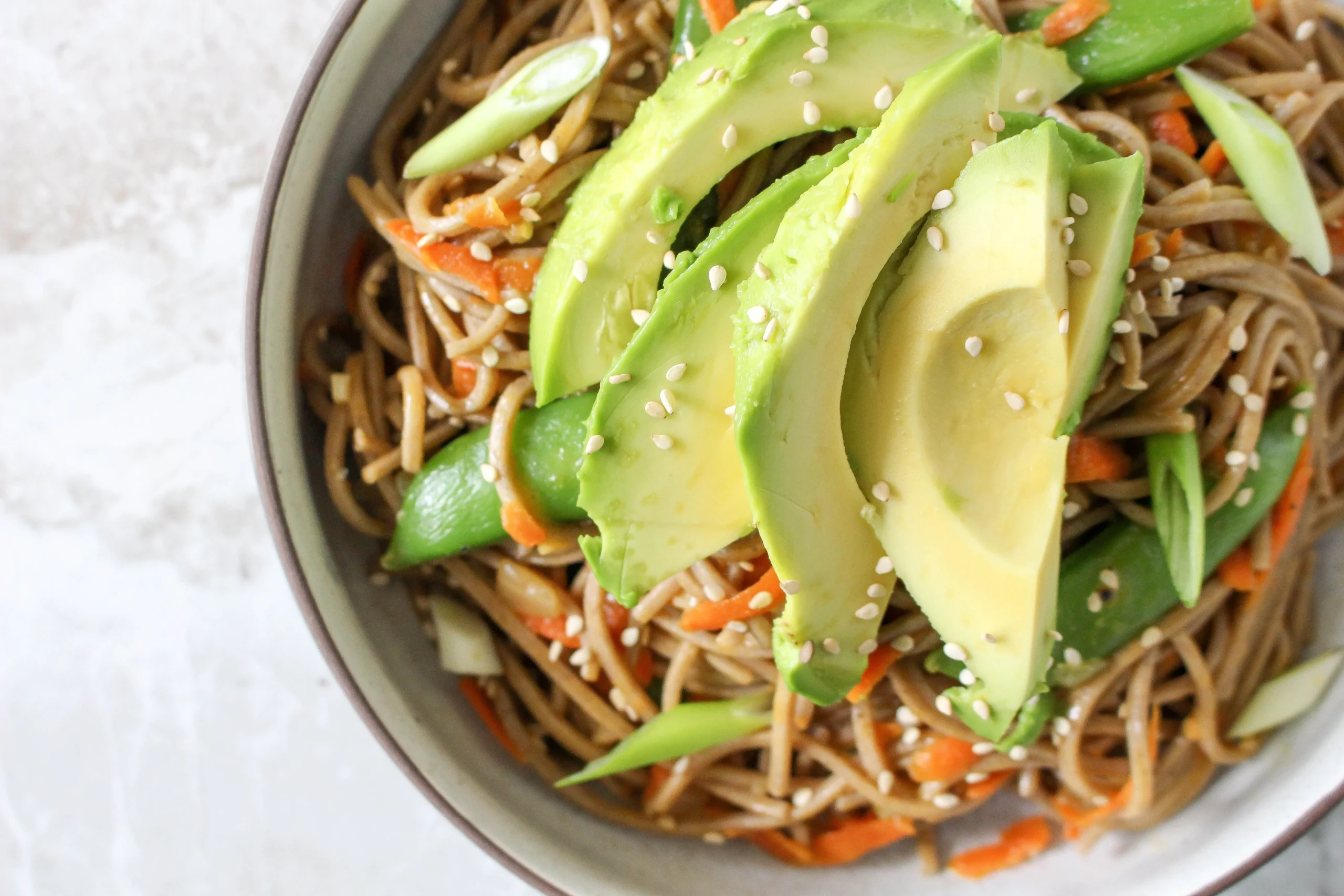 Sesame Peanut Soba Noodle Salad