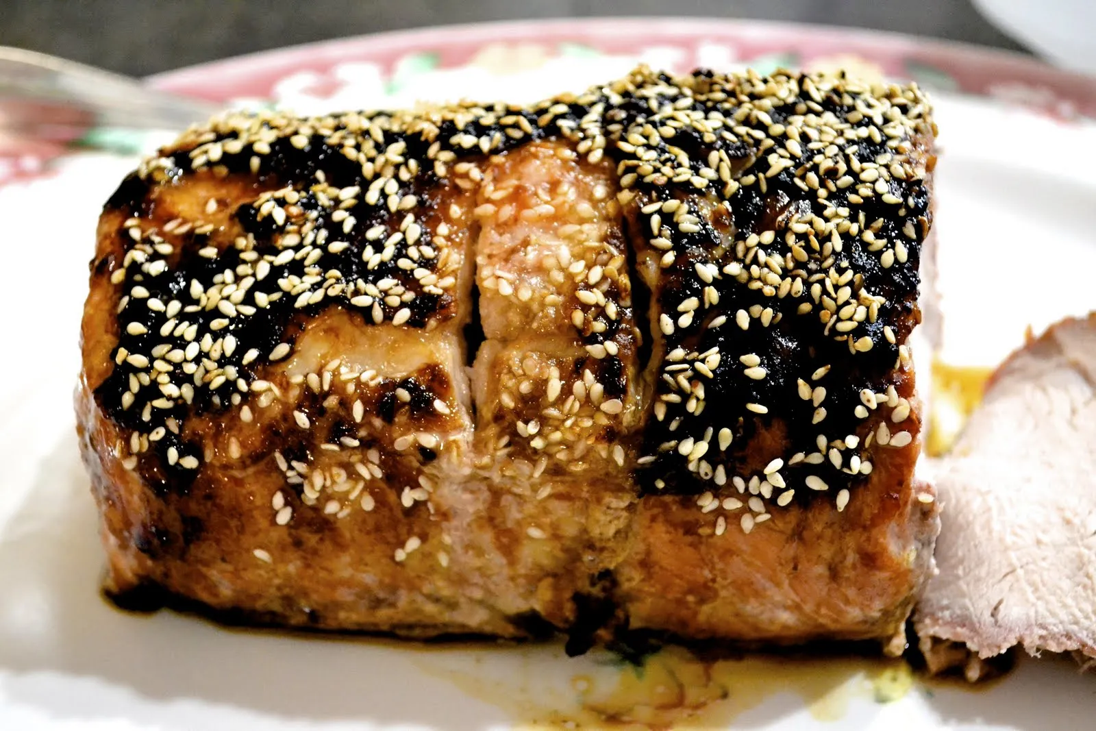 Sesame Roast Pork with Mustard Cream Sauce